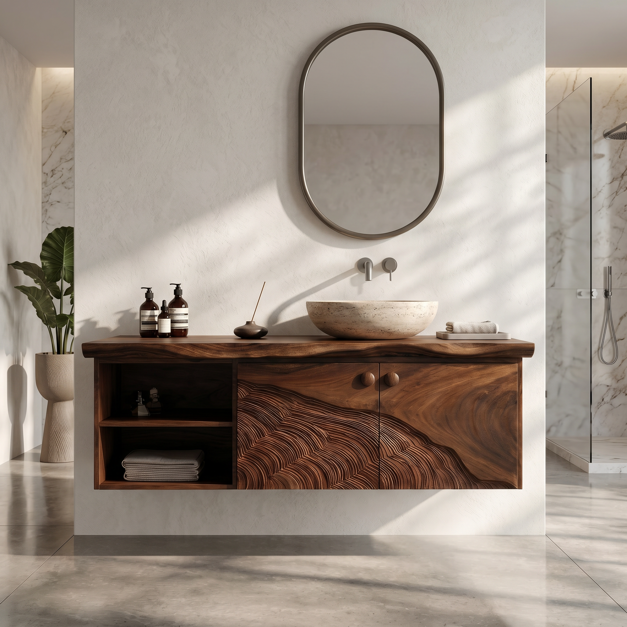 Rustic Wood Vanity Luxury Ensuite Bathroom SILDTTRBRV191