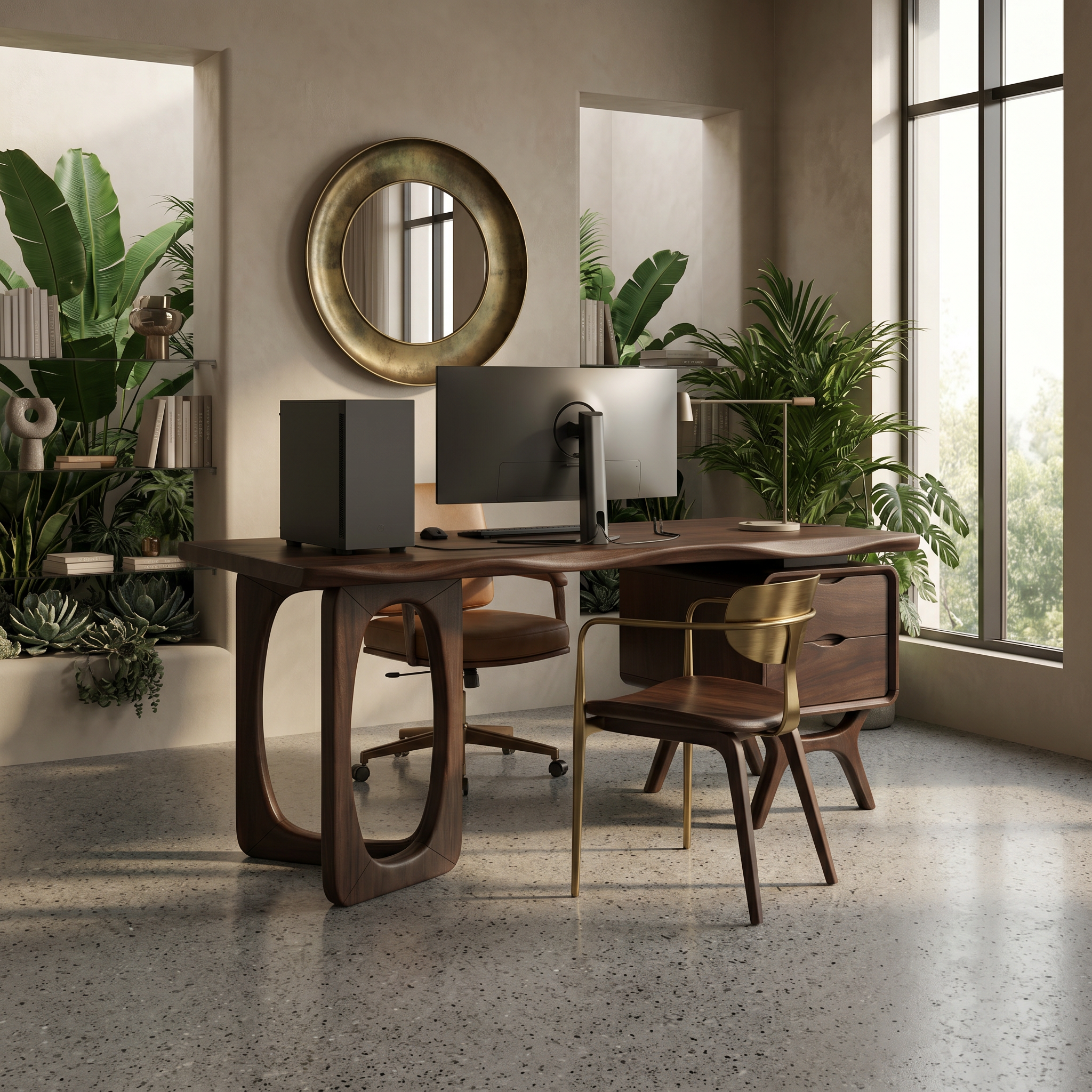 Organic Live Edge Executive Desk Modern Office SILDTTRDE022