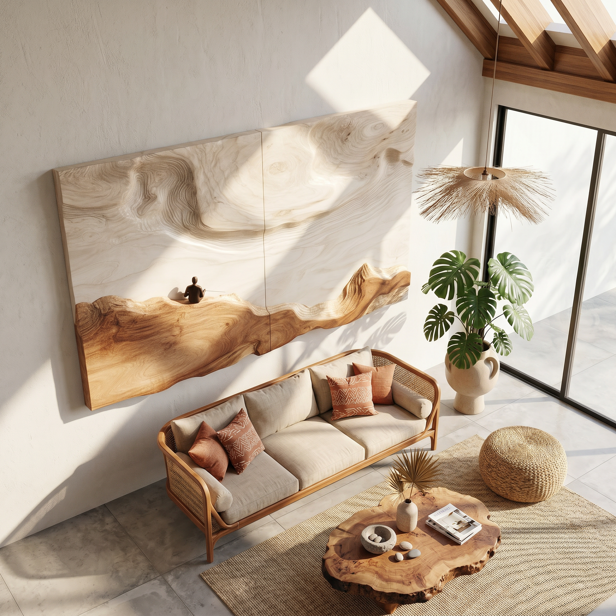 Contemporary Landscape Wood Wall Decor For Elegant Organic Home Design SILDTTRWA086