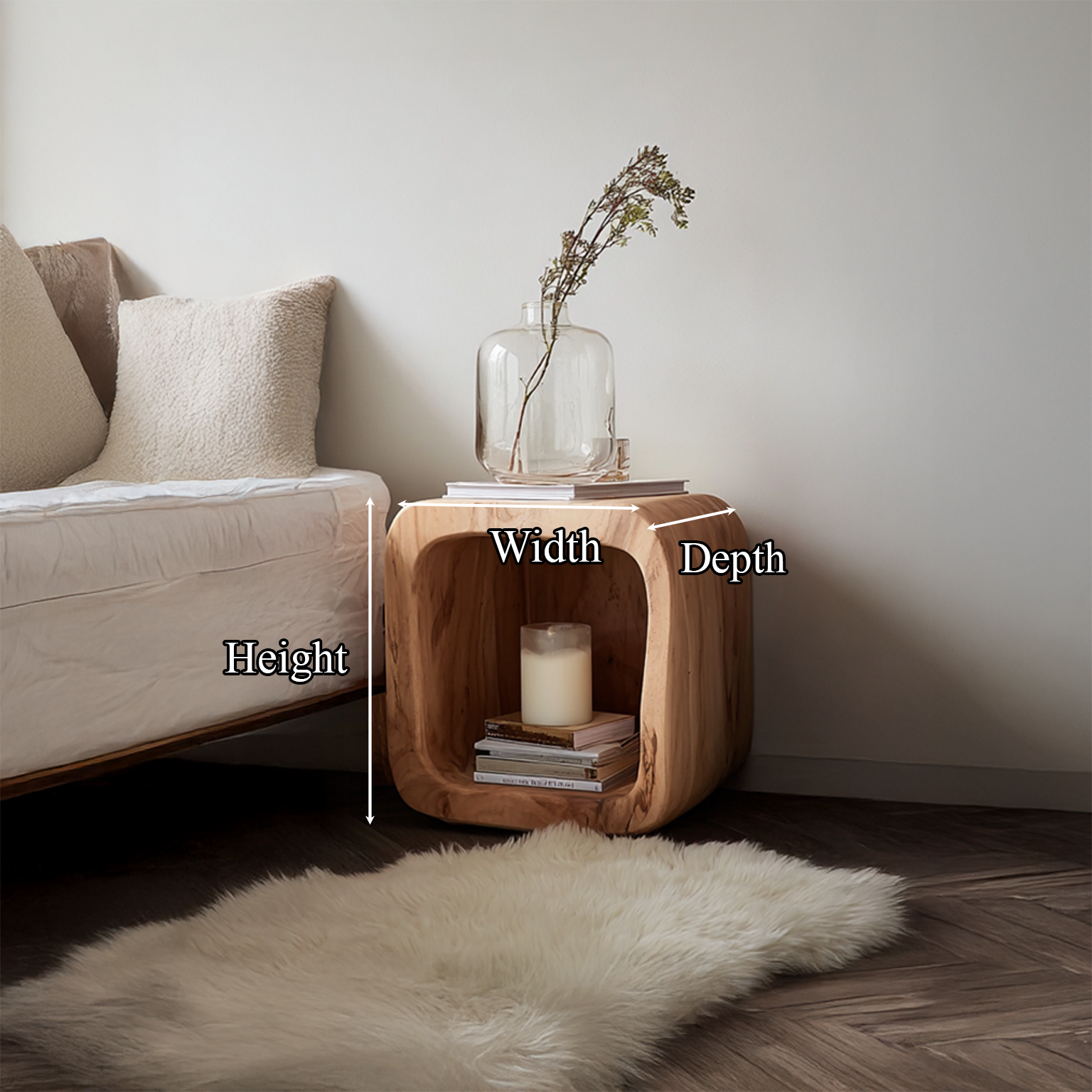 Mid Century Modern Nightstand Bedroom SINLSABT037
