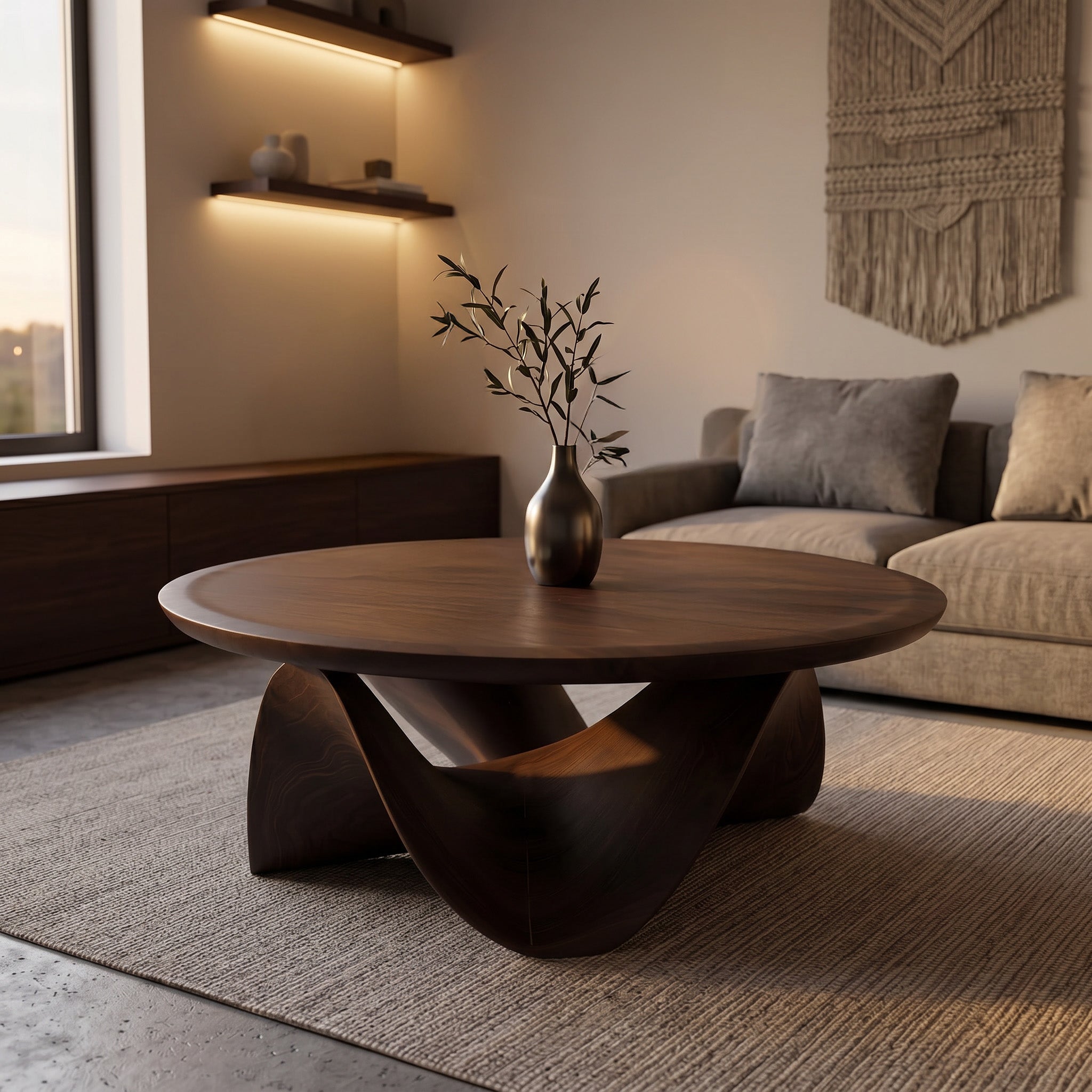 Sculptural Round Coffee Table For Holiday Decor SITHHNCM001