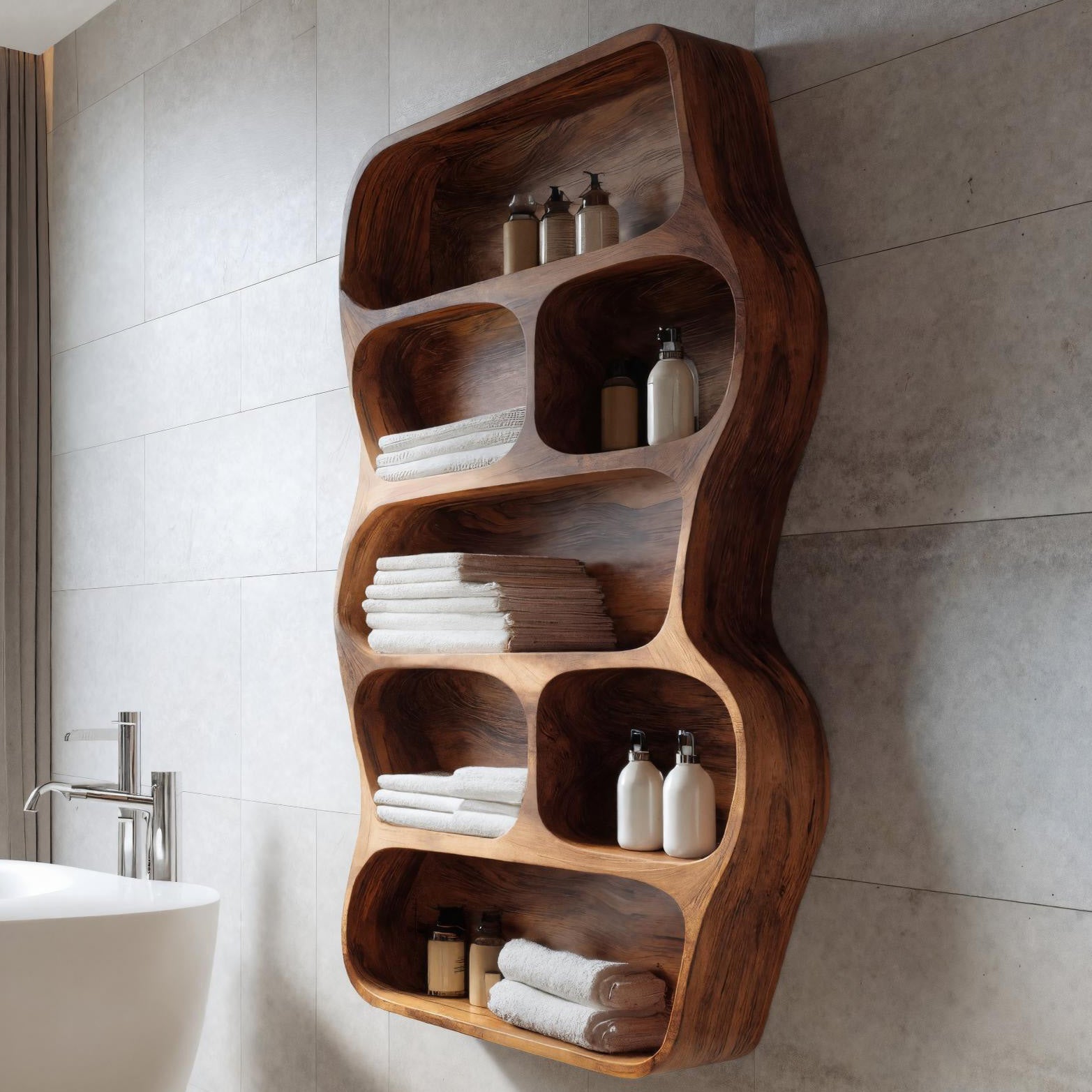 Contemporary Wall Shelf For Bathroom Space RTTHHNBAS007