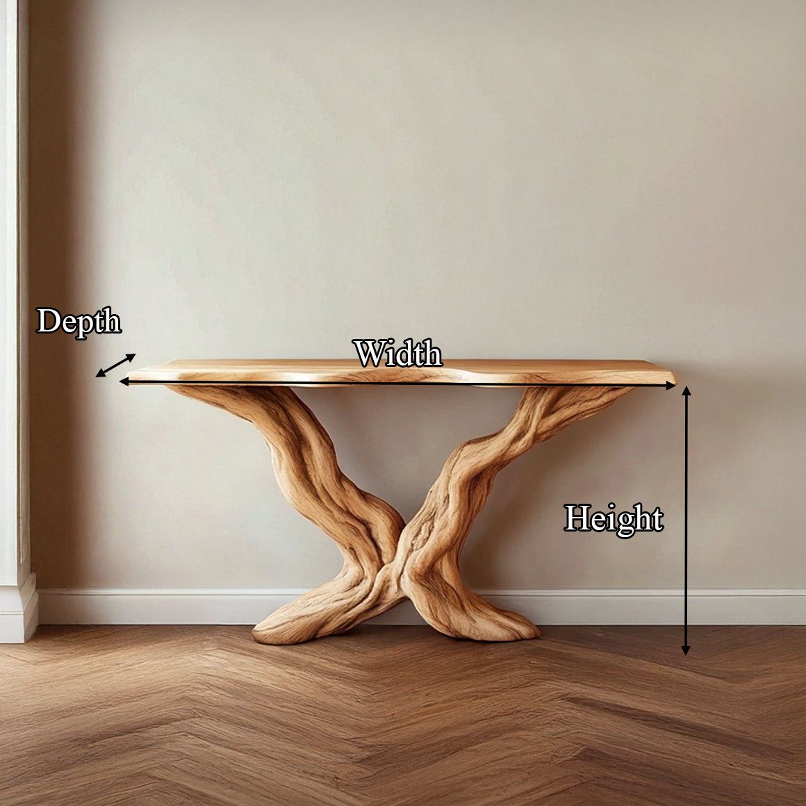 Rustic Sculptural Console Table Living Room Or Entryway SINLSACS270