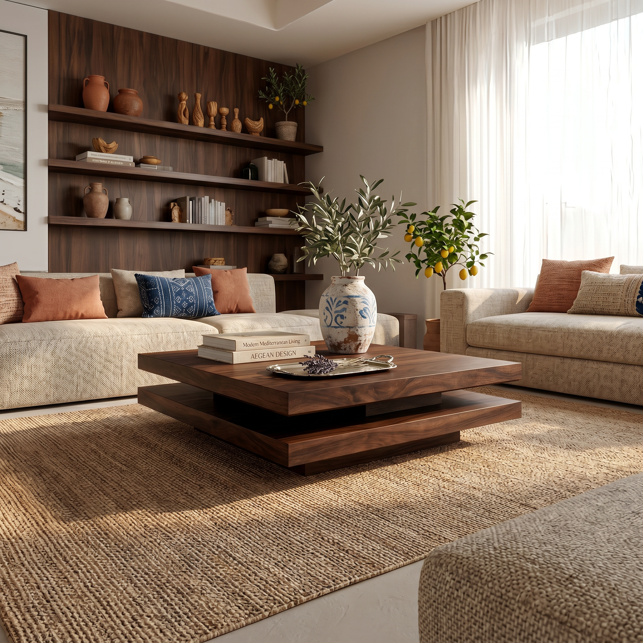 Modern Rustic Wooden Live Edge Coffee Table For Living Room SILDTTRCF045