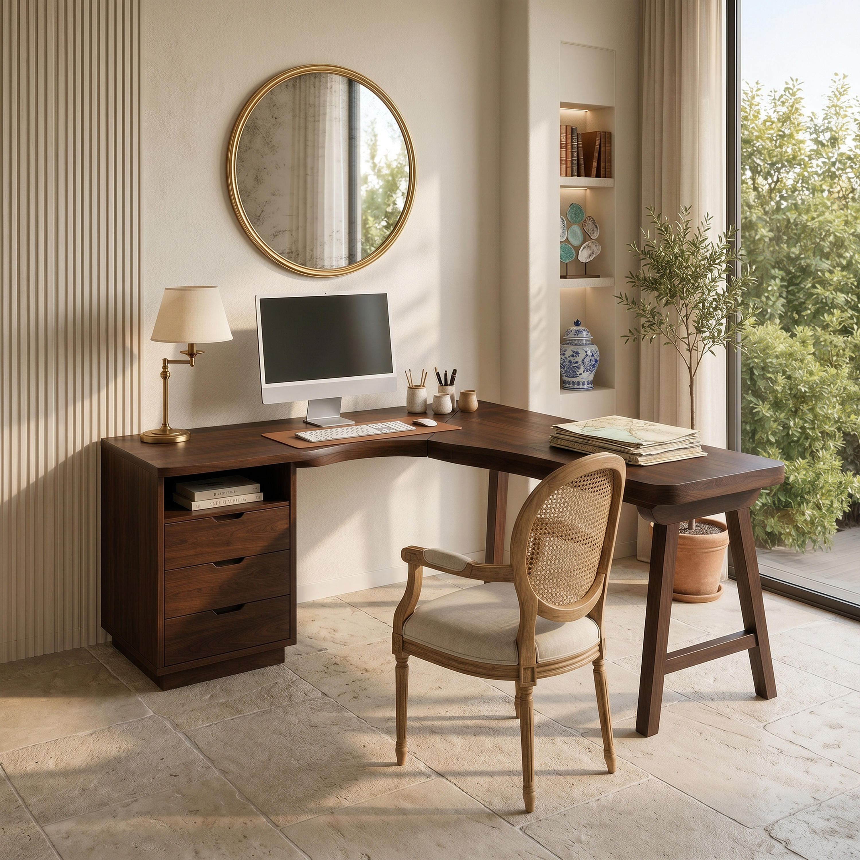 Organic Executive Desk Bedroom Workspace SILDTTRDE038