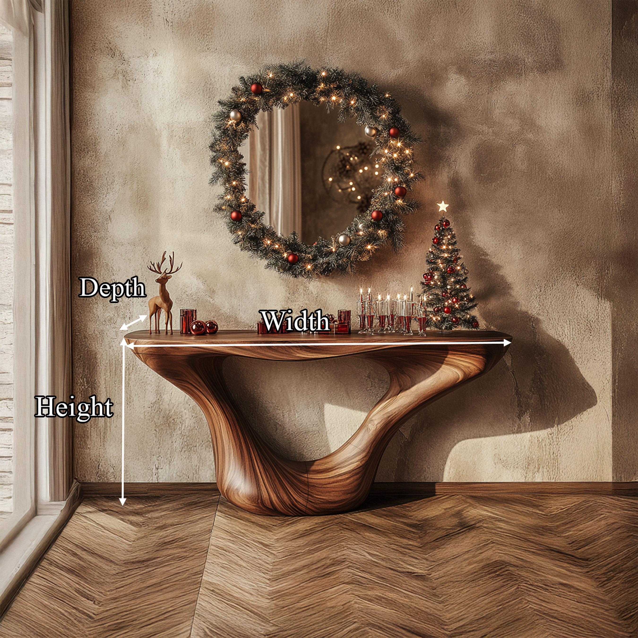 Mid Century Console Table Christmas Living Room Holiday Display SINLSACS295