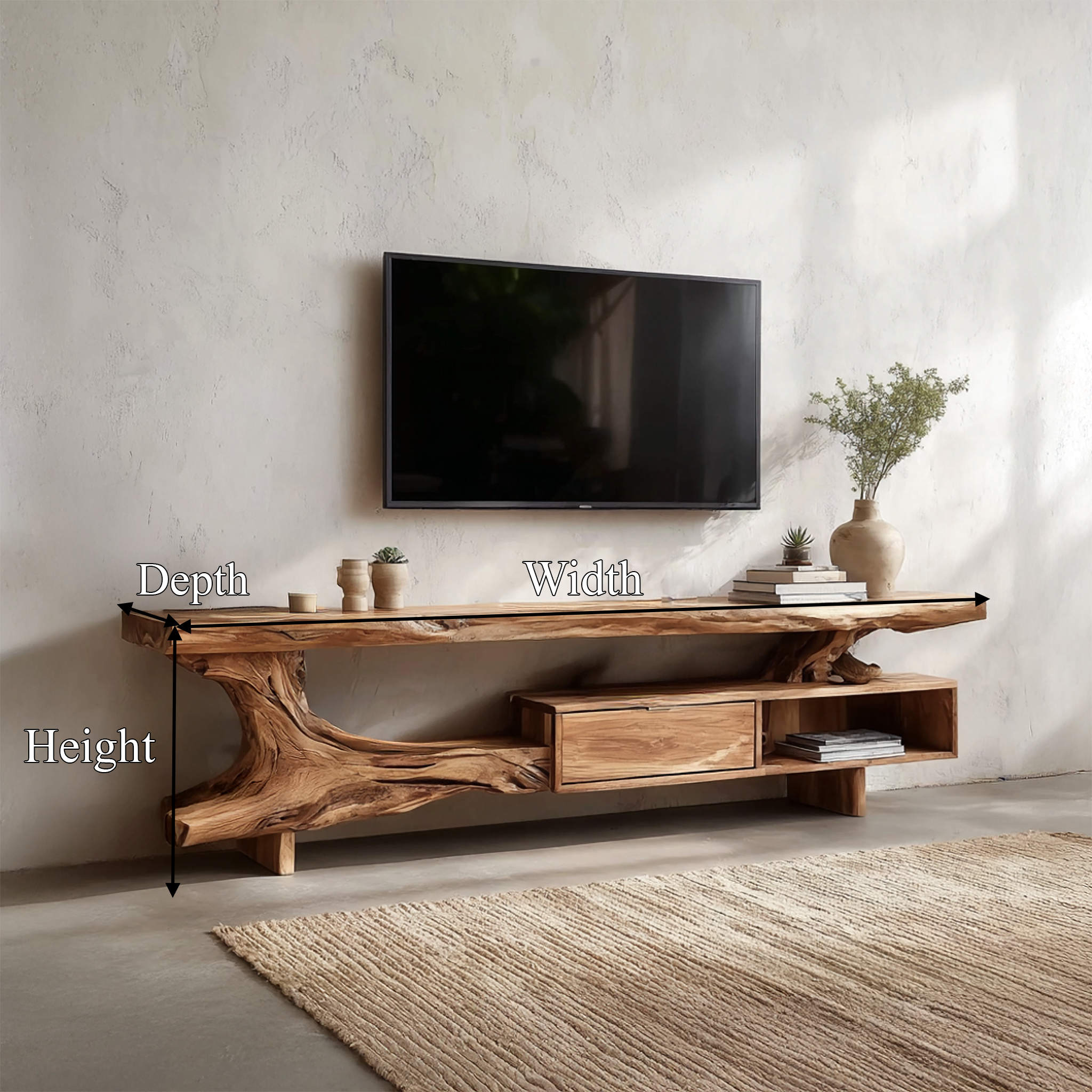 Rustic TV Stand For Living Room And Home Interior SINLSASC462