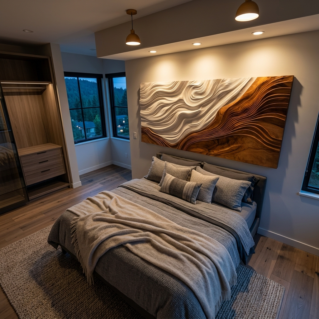 Contemporary Wooden Wave Wall Art For Wall Decor RTTHTTWA119