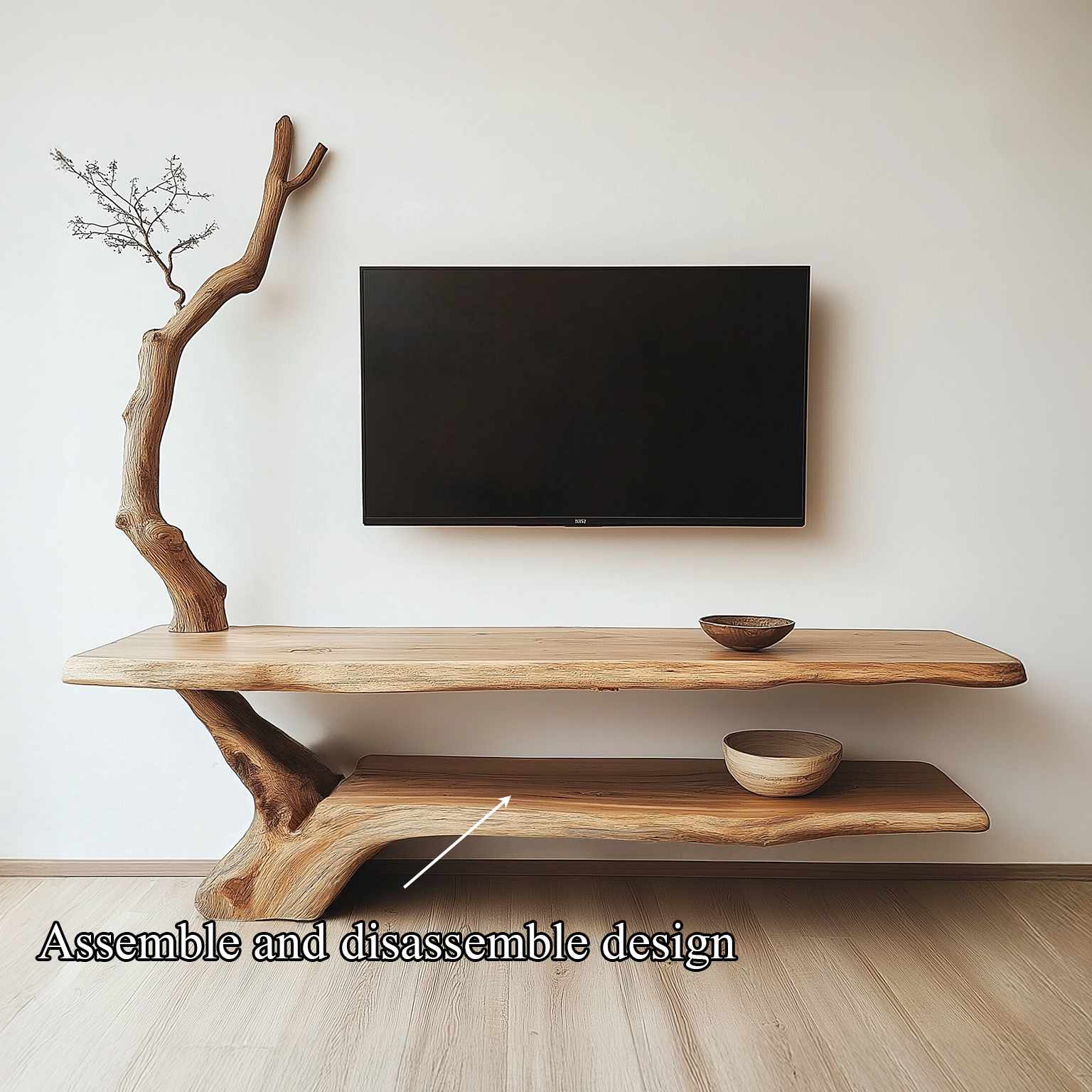 Rustic Live Edge TV Stand Living Room SINLSATB185