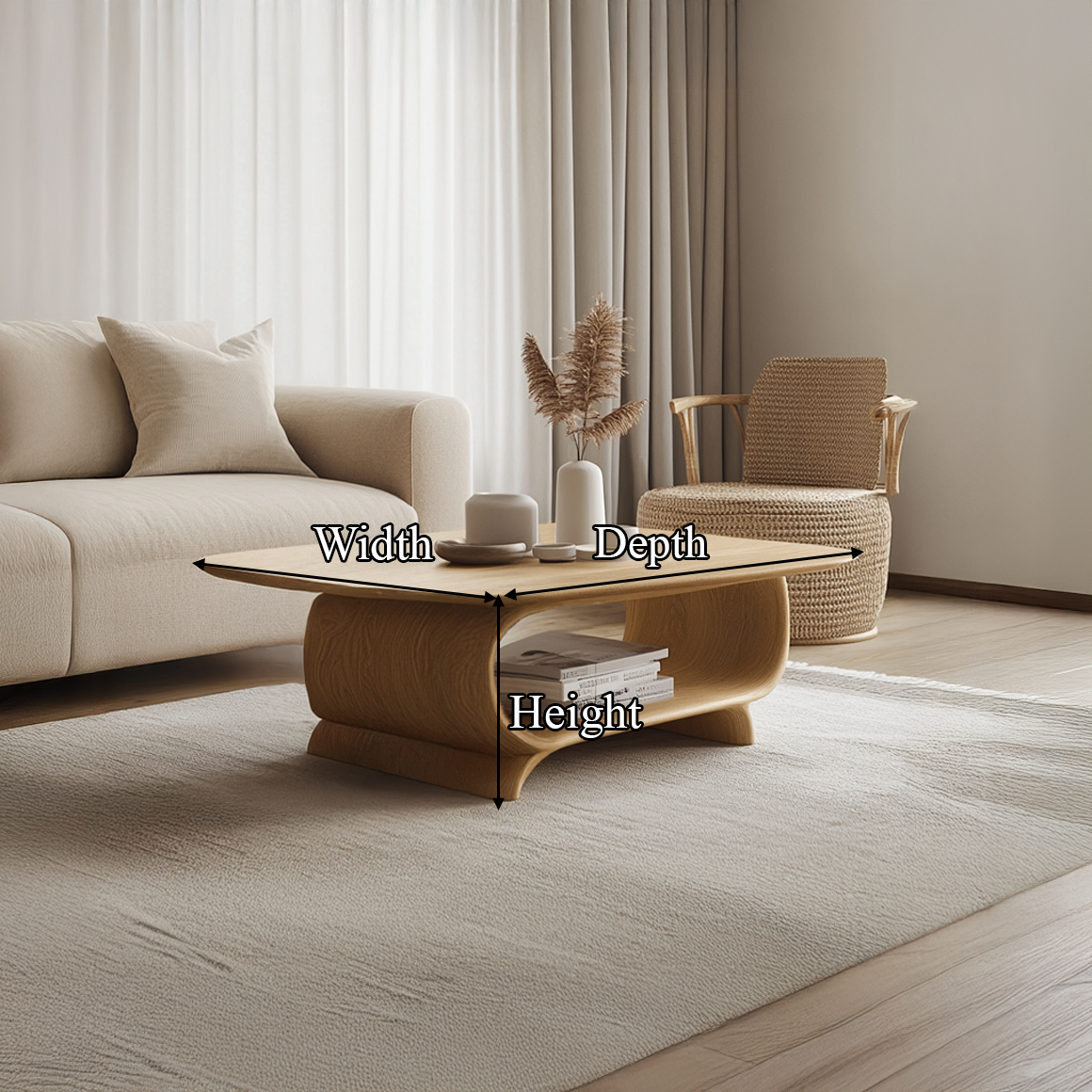 Scandinavian Modern Coffee Table Living Room Family Room SINLSACF234