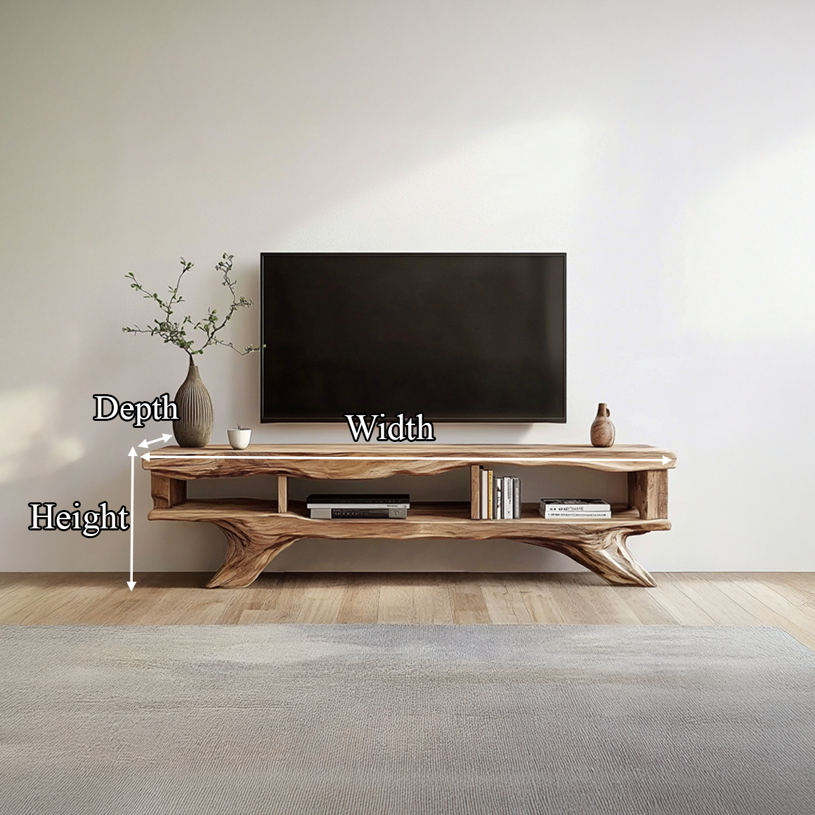 Rustic TV Cabinet Console Storage Living Room SINLSASC212