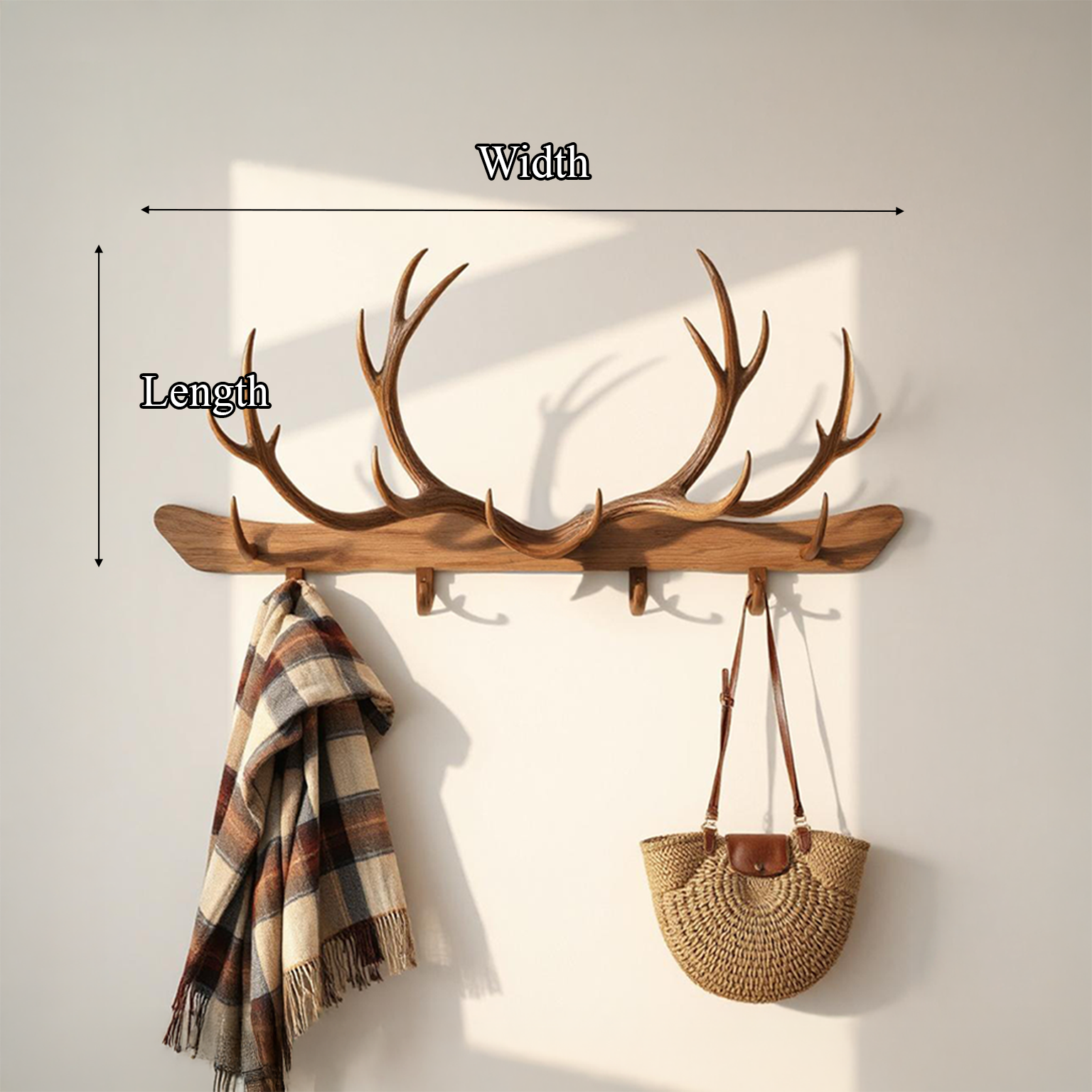 Rustic Antler Wall Rack Entryway Hallway SINLSATCR019