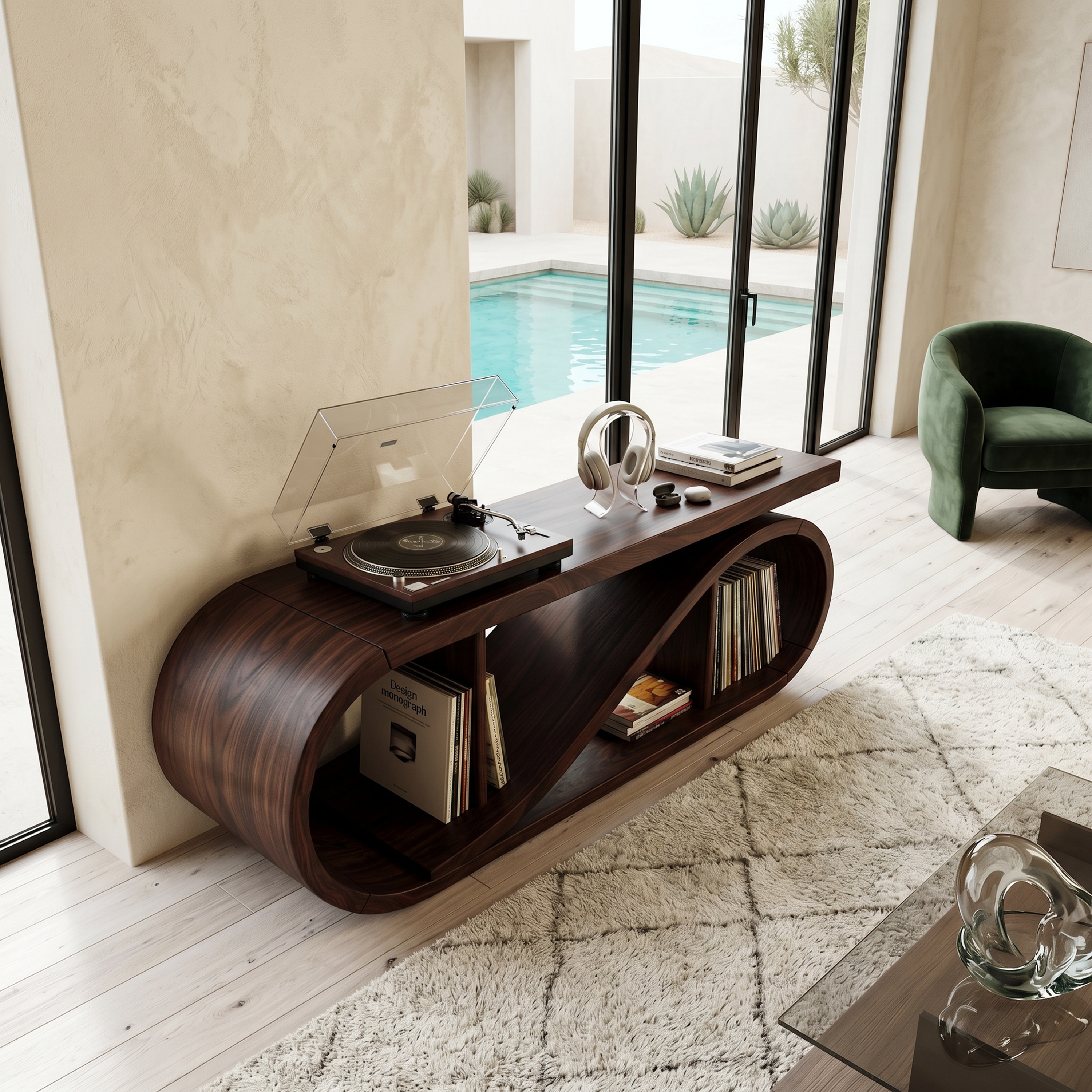 Coastal Wave Record Storage Cabinet Beach Residence SILDTTRRPT042