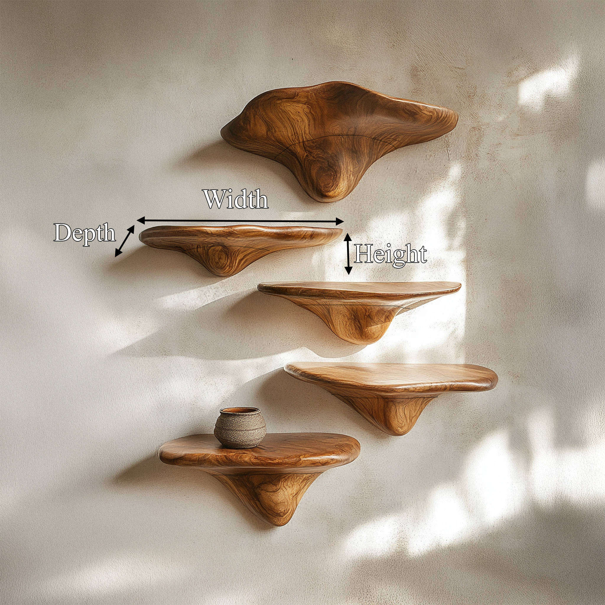 Sculptural Mushroom Shelf Living Room Or Kitchen SINLSAFL464
