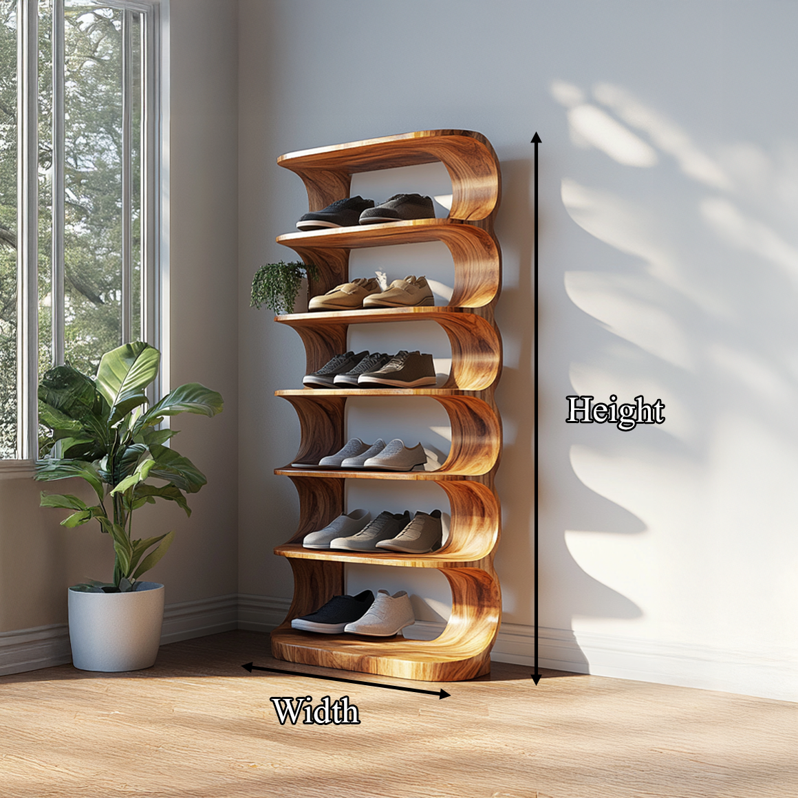 Rustic Minimal Shoe Rack Living Room And Bedroom SINLSASB063