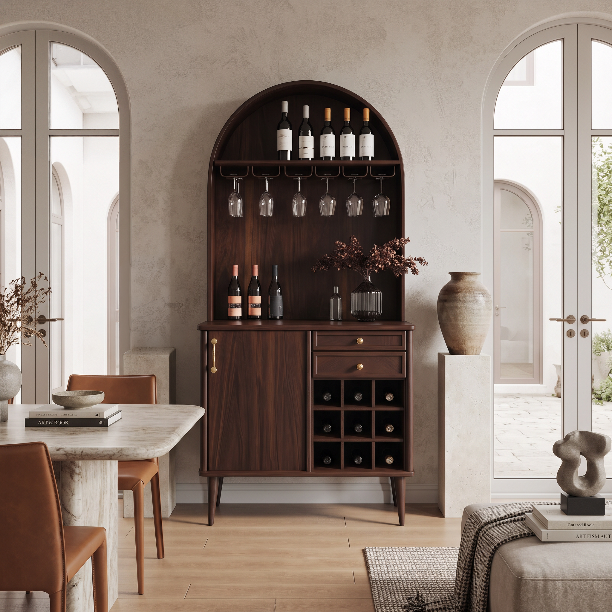 Classic Wine Cabinet With Storage For Dining Room SITHTTBCA008