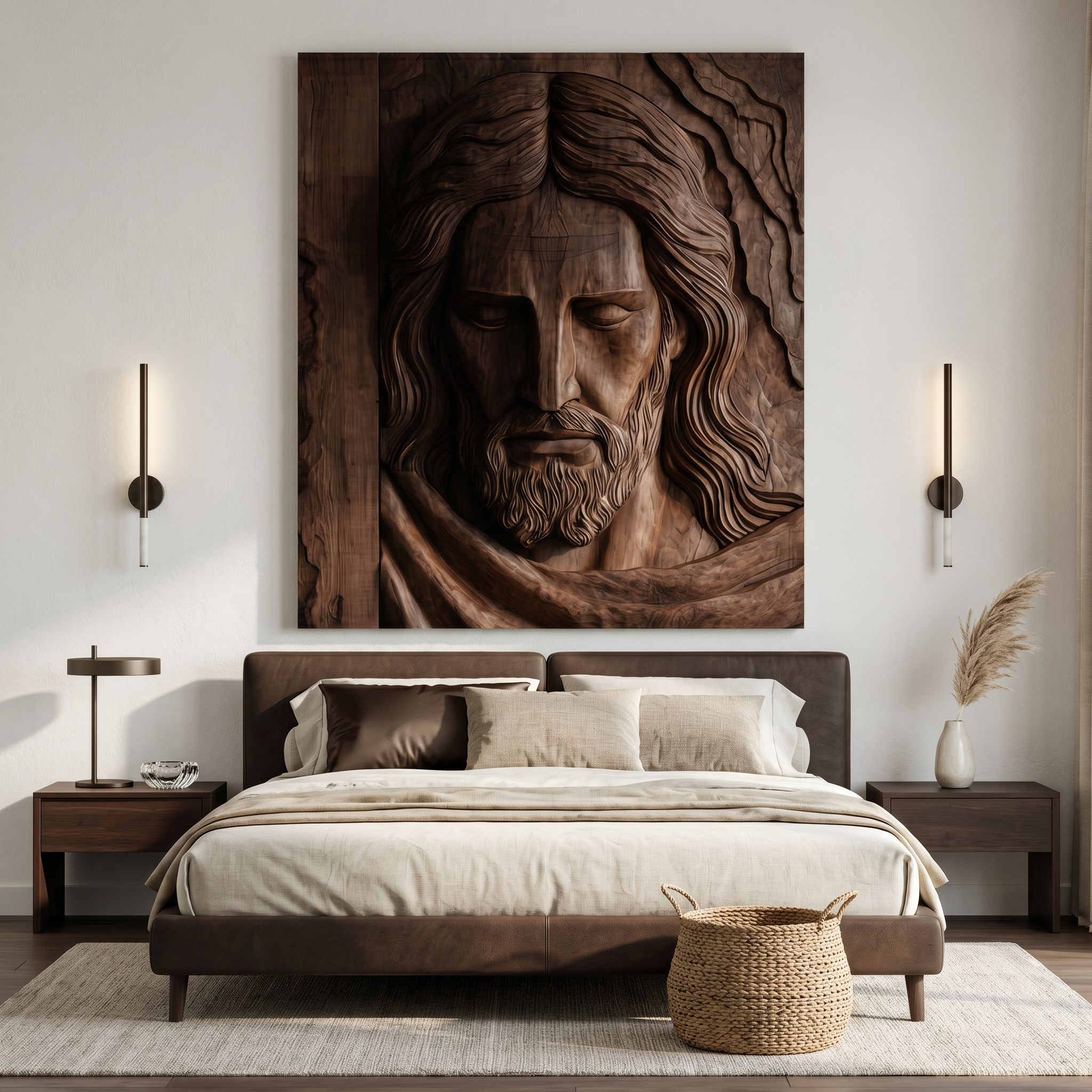Handcrafted Wooden Religious Relief Wall Art For Living Room RTTHHNWA196