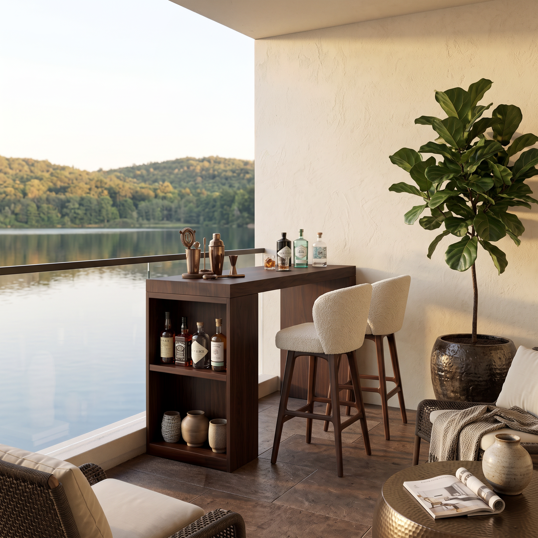 Tropical Live Edge Bar Table For Balcony Or Outdoor Patio SITHTTBTA002