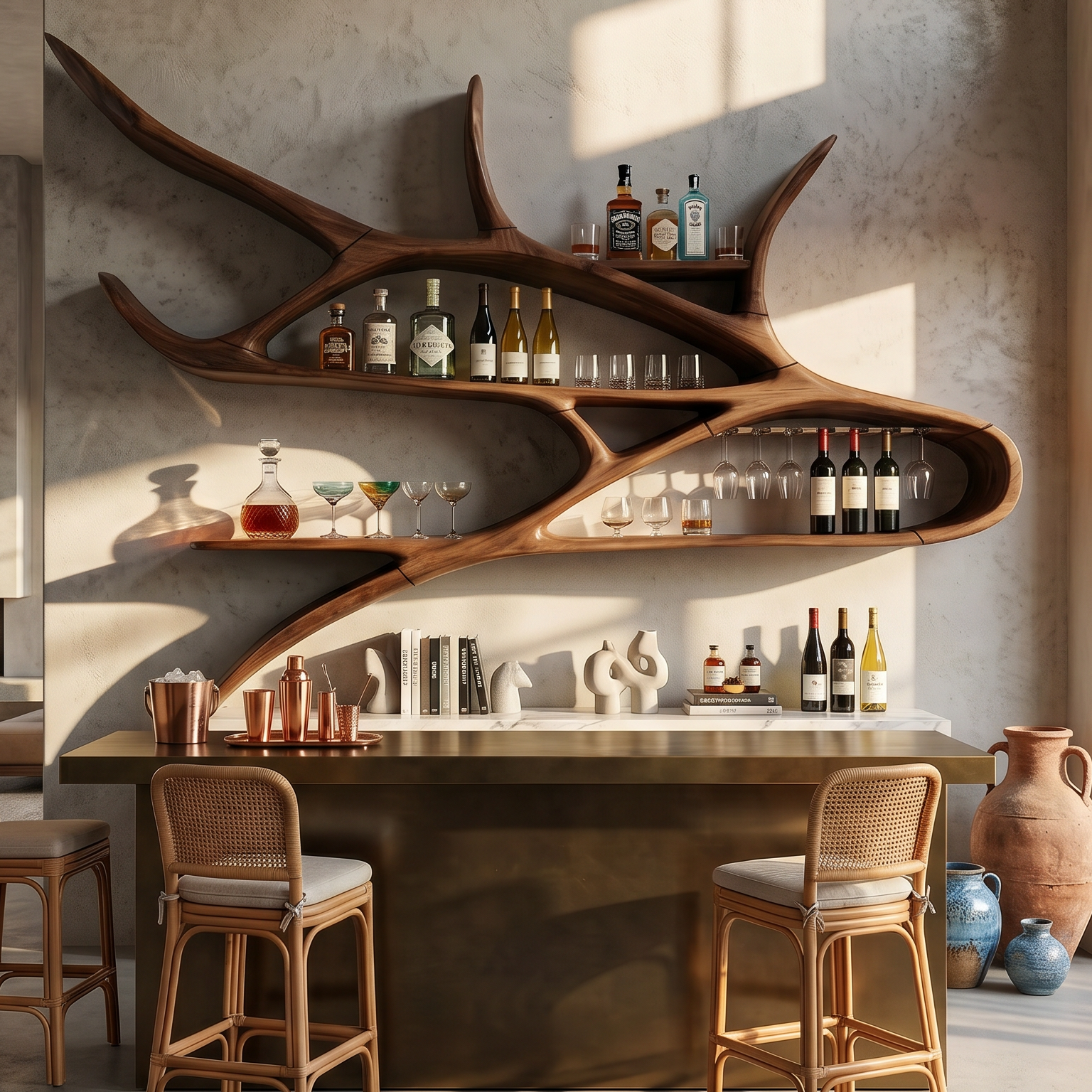 Modern Wall Wine Rack For Studio Apartment Wine Showcase SILDTTRWH061