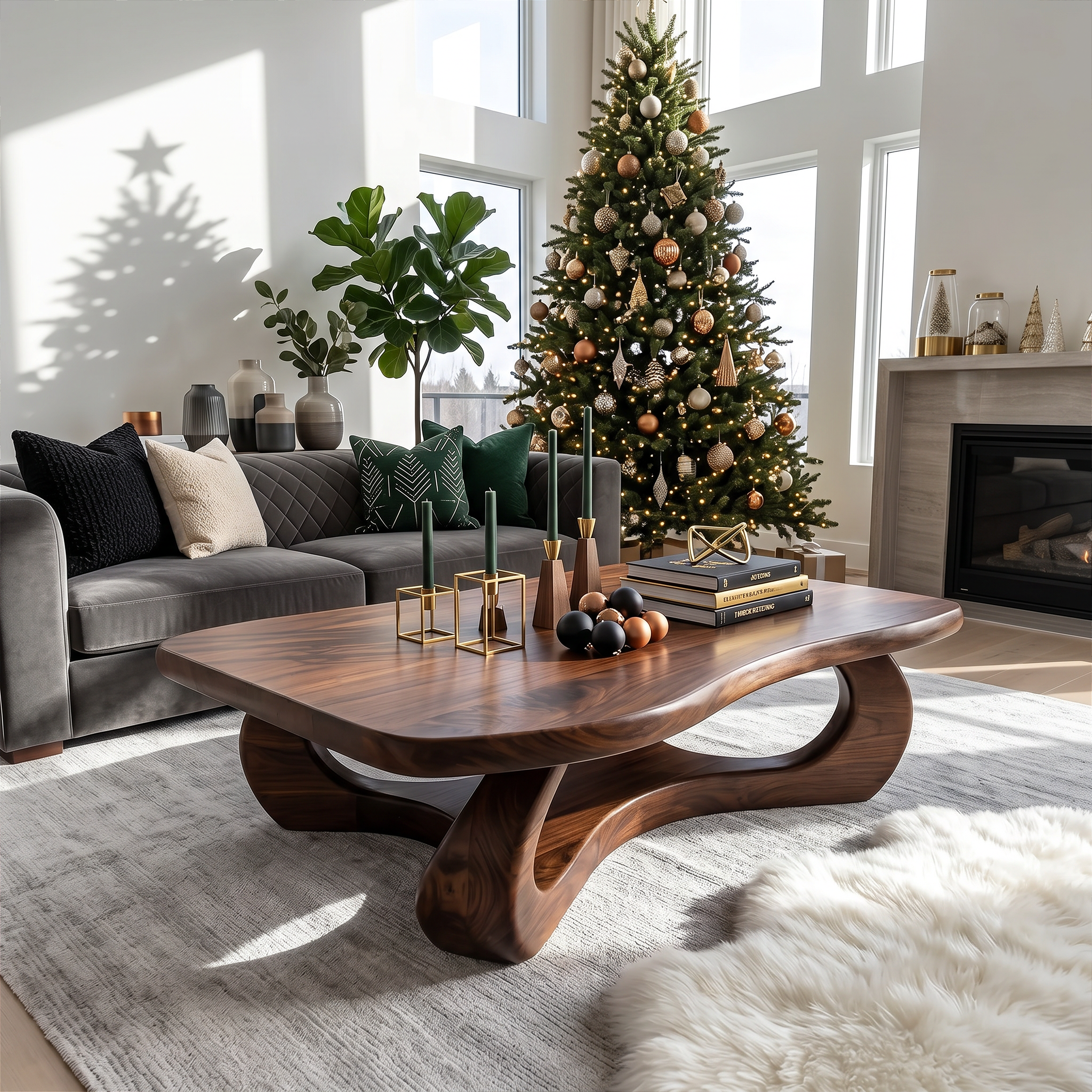 Rustic Wooden Live Edge Coffee Table For Holiday Home Furniture SILDTTRCCF017