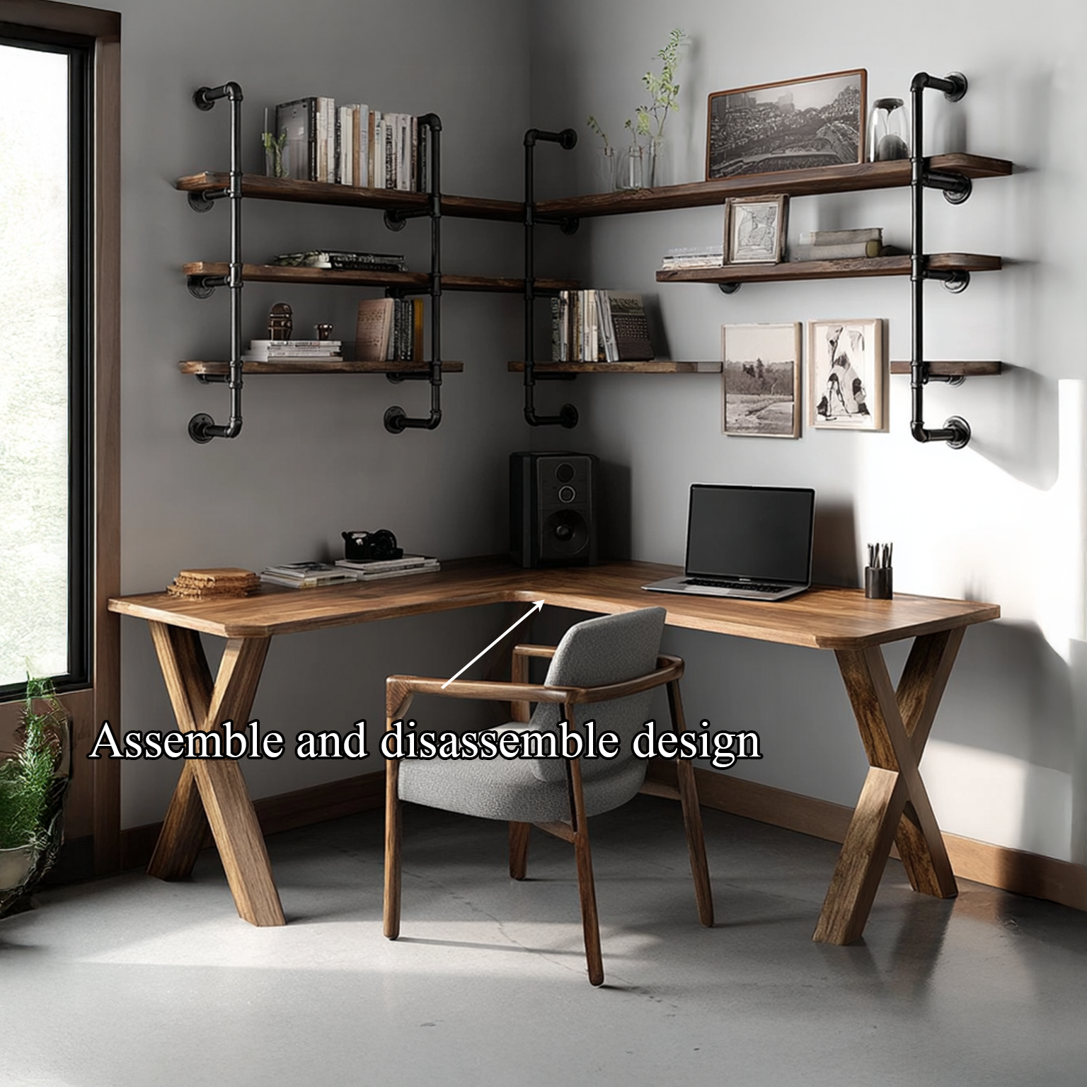 Midcentury Corner Table Home Office SINLSACS107