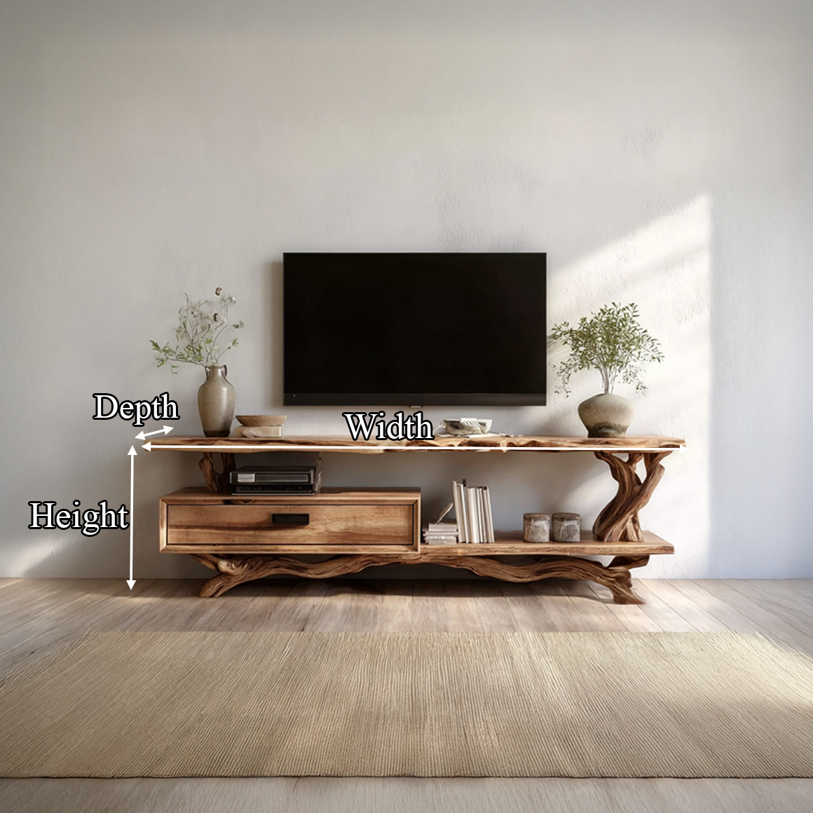 Rustic Live Edge TV Cabinet Living Room SINLSASC211