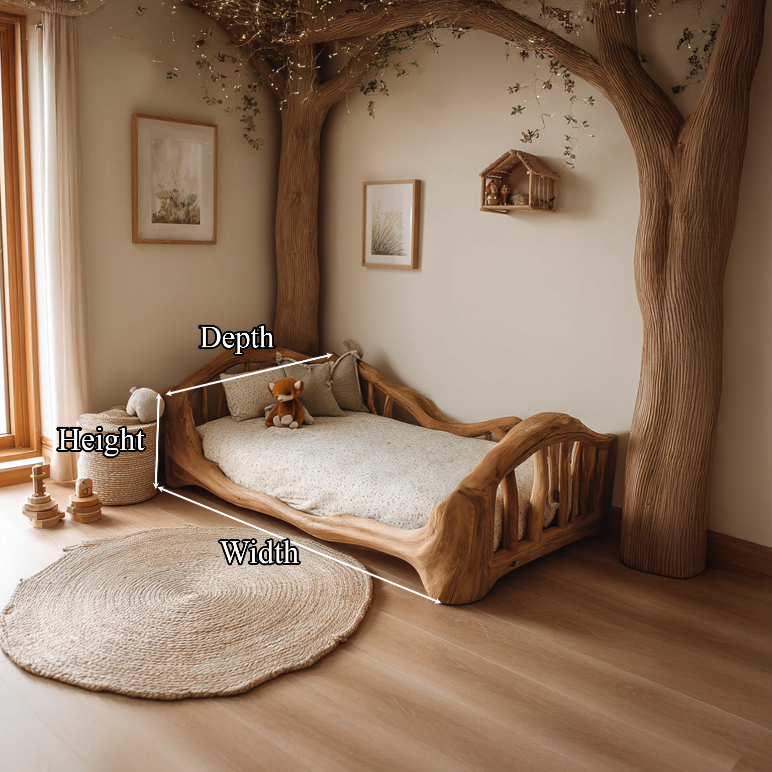 Rustic Toddler Bed Montessori Room SINLSAWB048