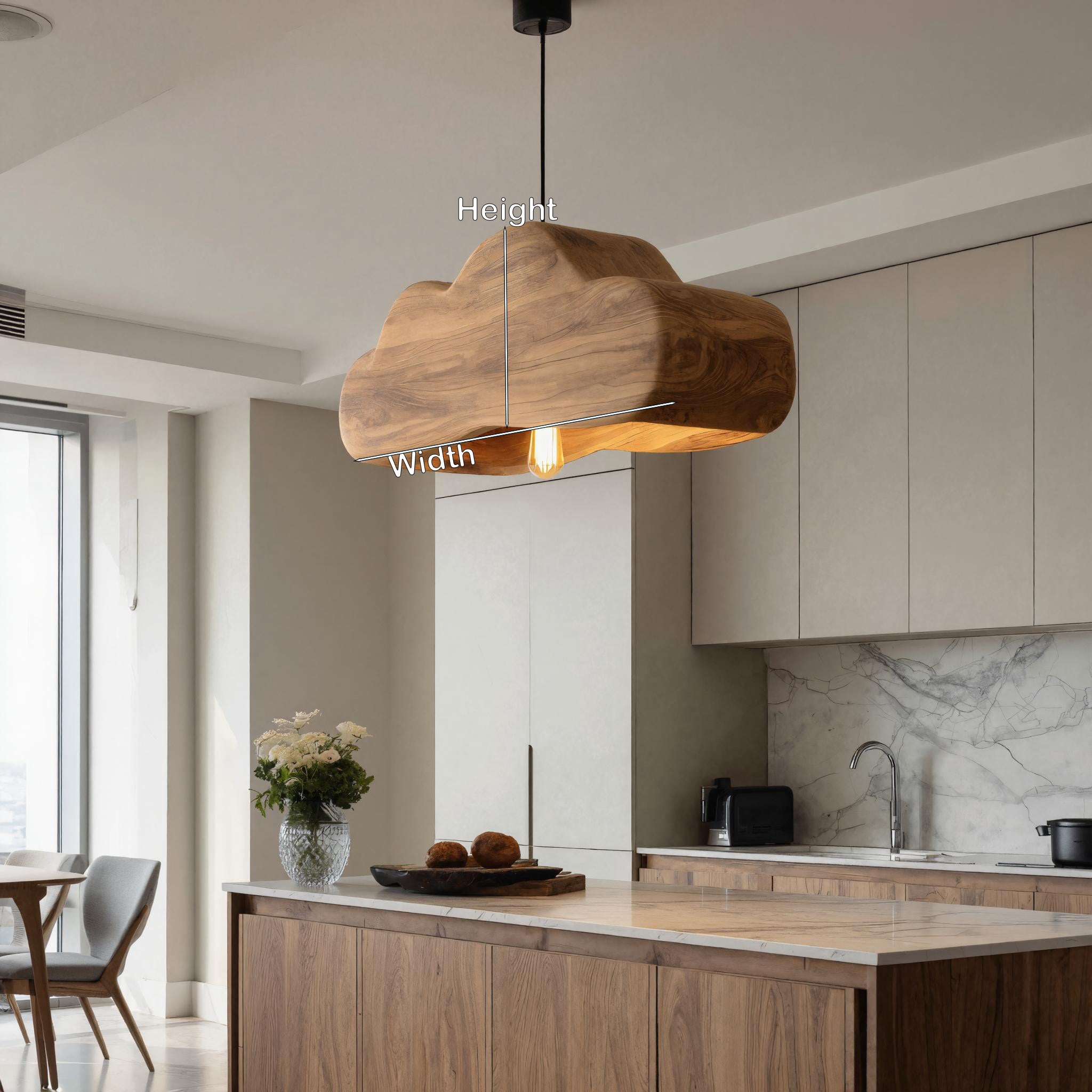 Scandinavian Wooden Pendant Light For Contemporary Kitchen Island RTTHHNLAM041