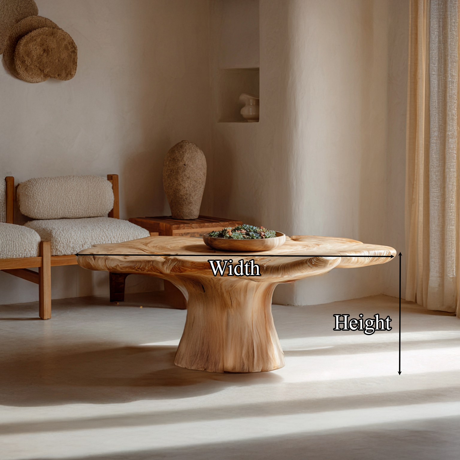 Rustic Mushroom Coffee Table Living Room SINLSACF031