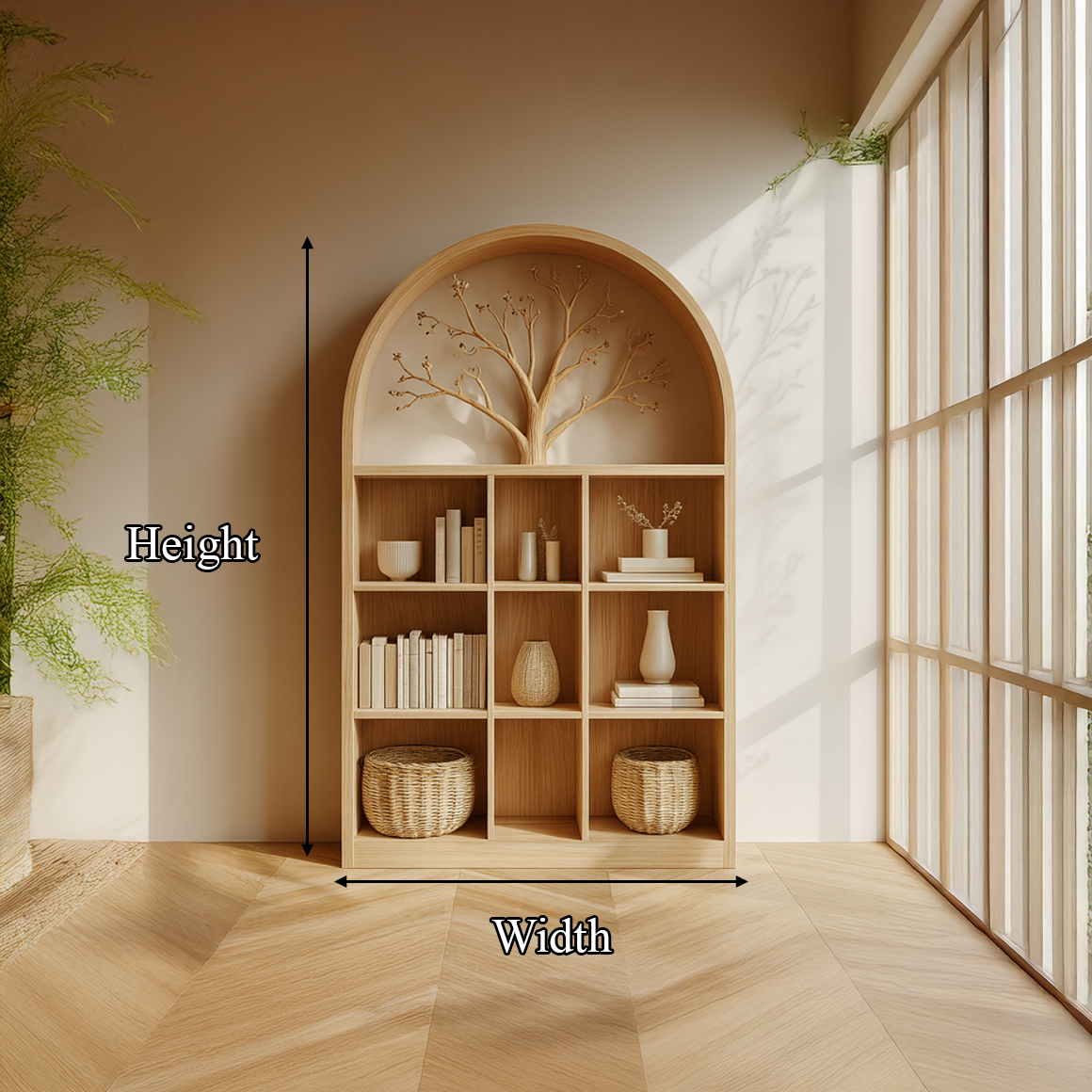 Scandinavian Rustic Tree Accent Storage Cabinet Living Room And Hallway SINLSASC238