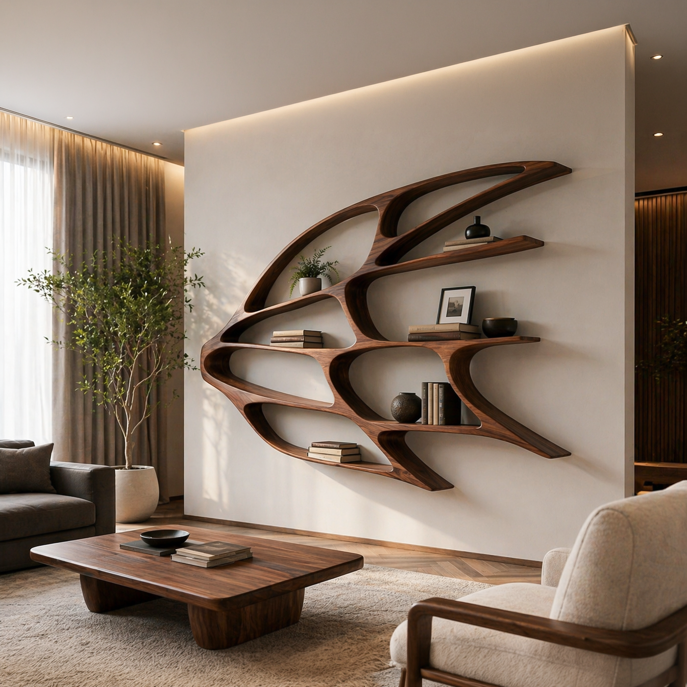 Handmade Wooden Wall Mounted Bookshelf For Home Living RTTHTTBS142