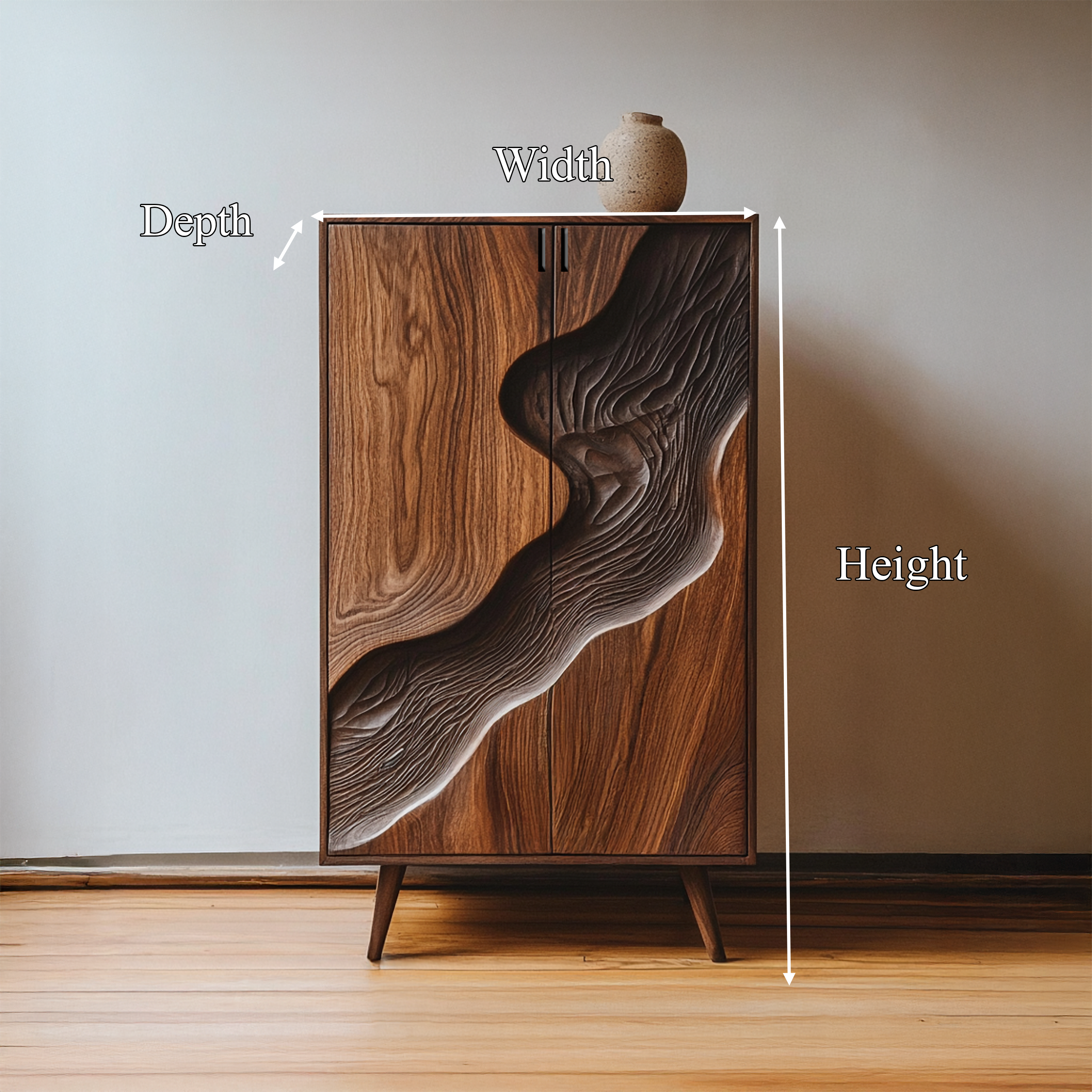 Organic Modern Accent Storage Cabinet For Living Room And Hallway SINLSASC355