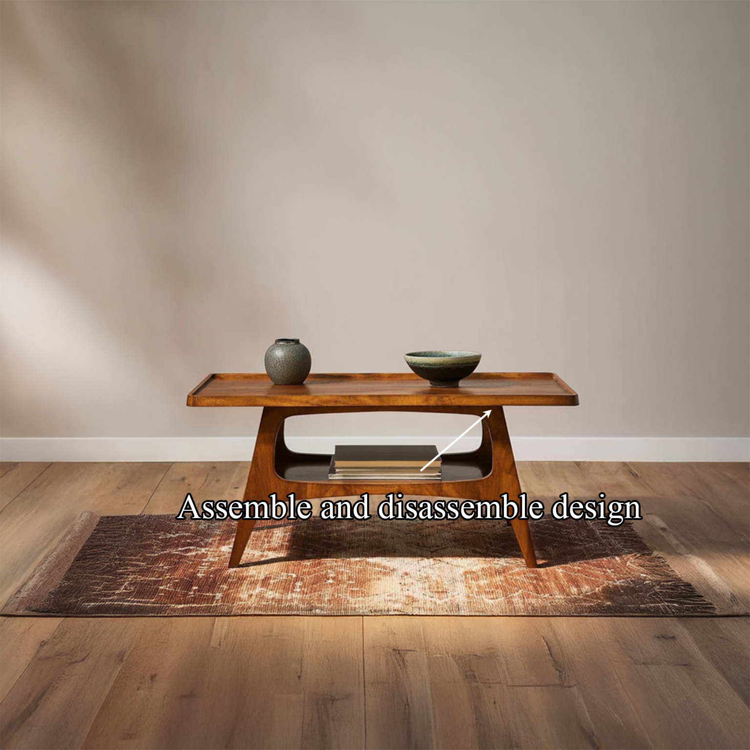 Mid Century Coffee Table Wooden Furniture SINLSACF056