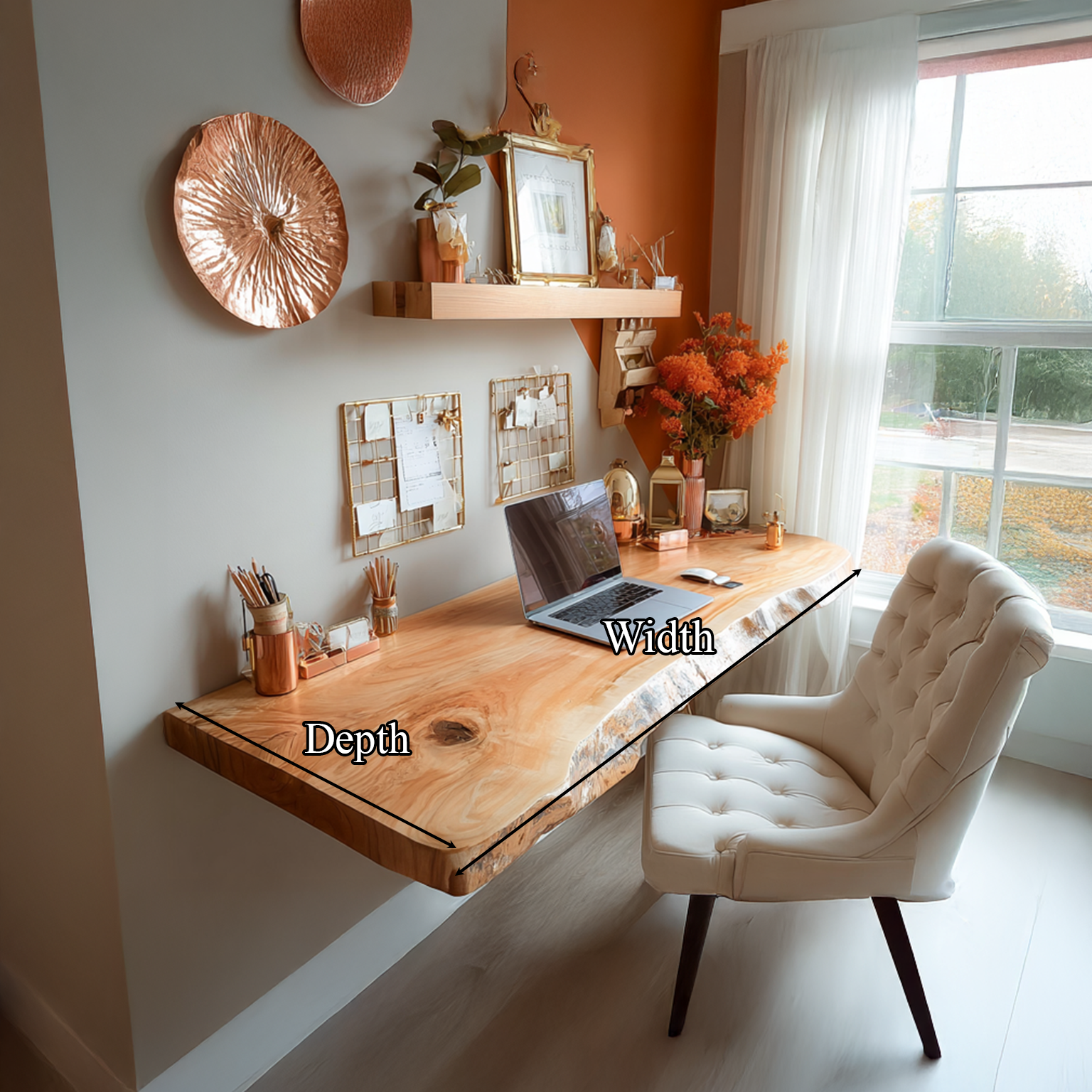 Rustic Floating Desk Living Home Office SINLSAFL090