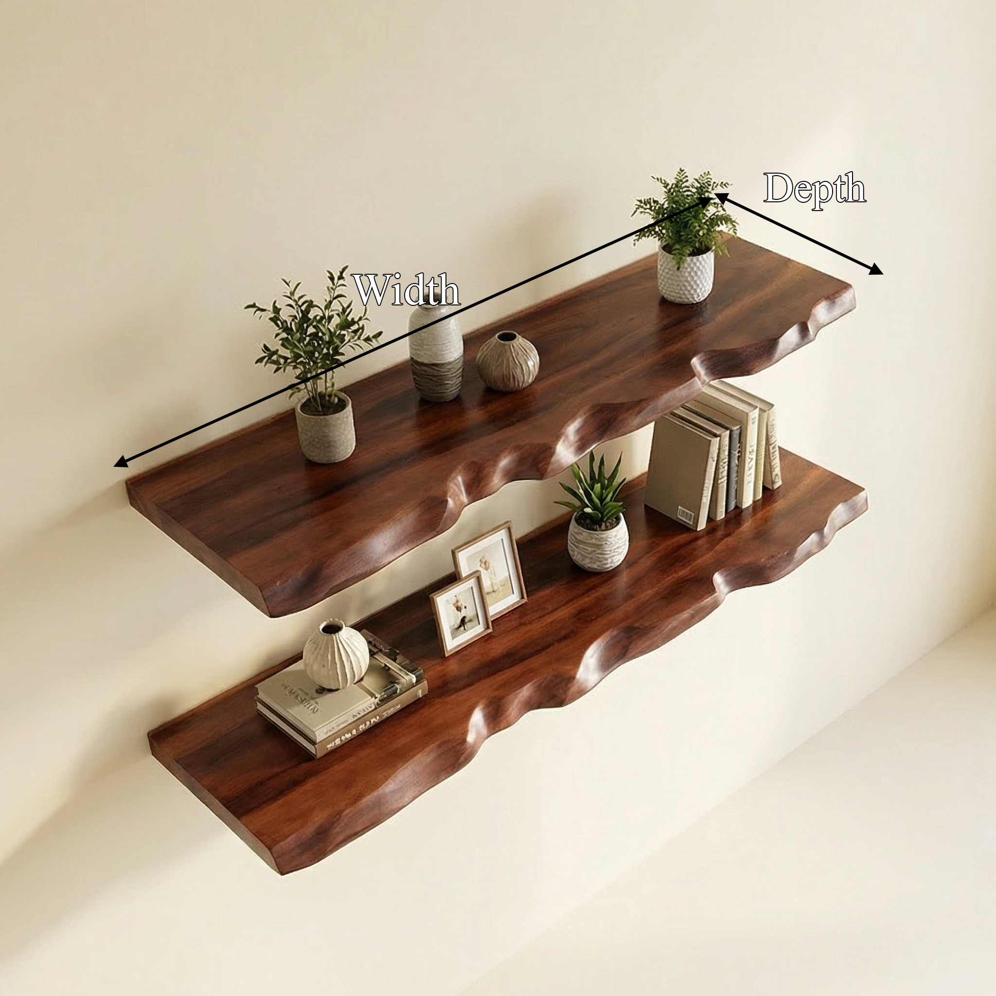 Modern Wooden Floating Shelf For Living Room Wall Display And Home Decor SINLSAFL512