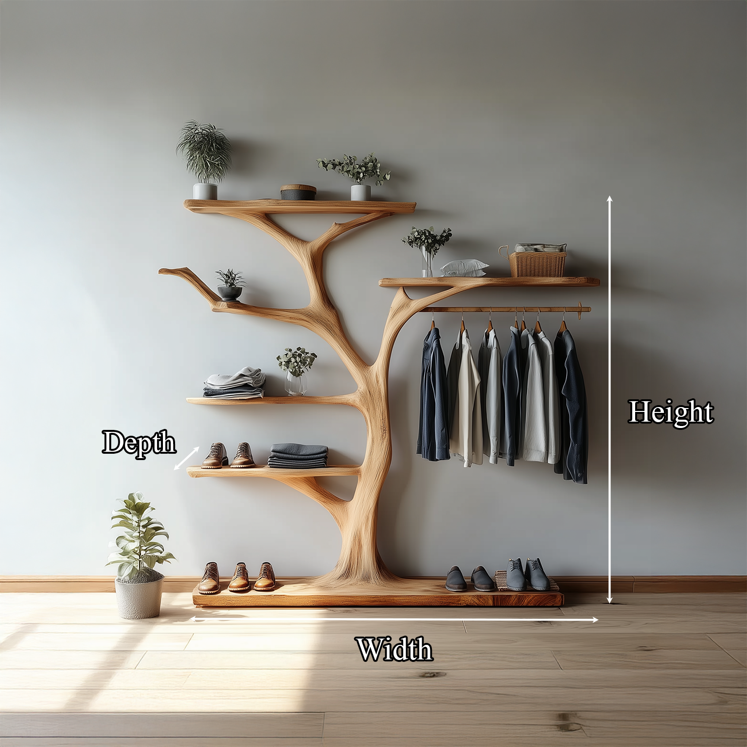 Rustic Tree Coat Rack Bedroom SINLSATB234