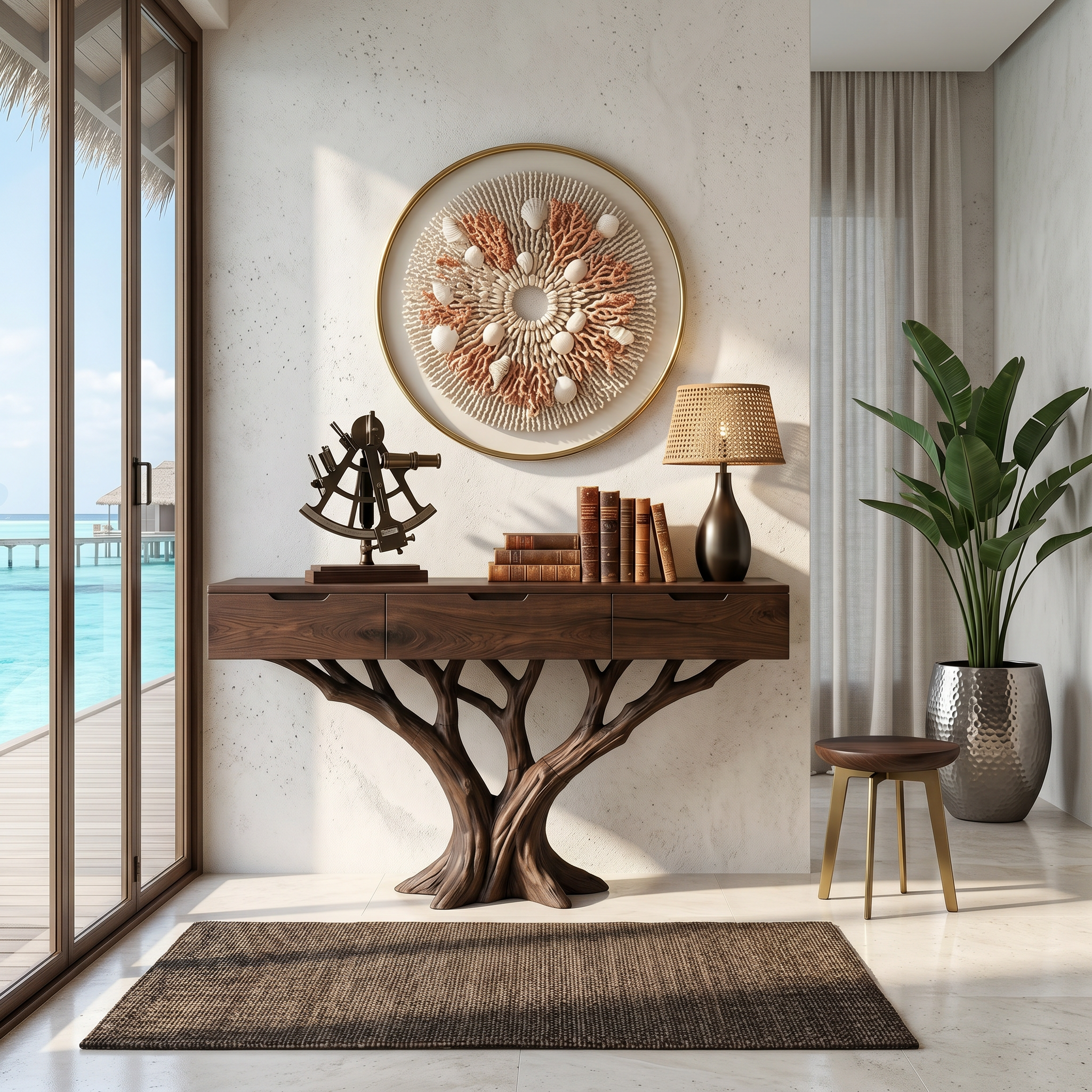 Industrial Tree Root Console Table Modern Loft SILDTTRCS090