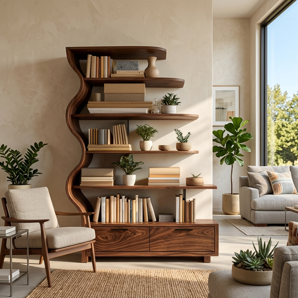 Contemporary Natural Wood Bookshelf For Interior Space RTTHTTBS121