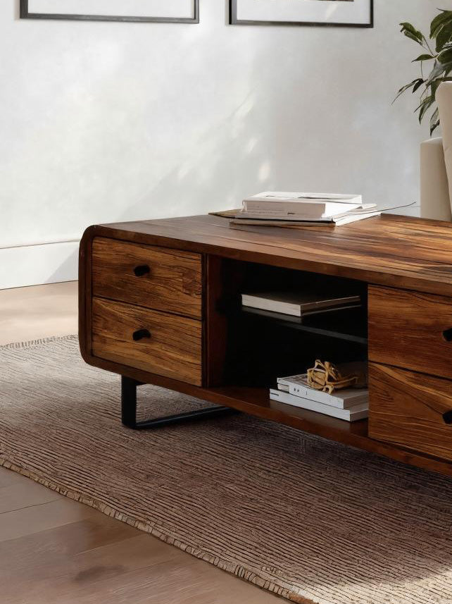 Contemporary Coffee Table With Drawer And Open Shelf For Interior SITHHNCF026