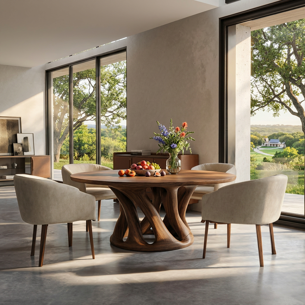 Sculptural Round Dining Table For Contemporary Interior RTTHTTDN030