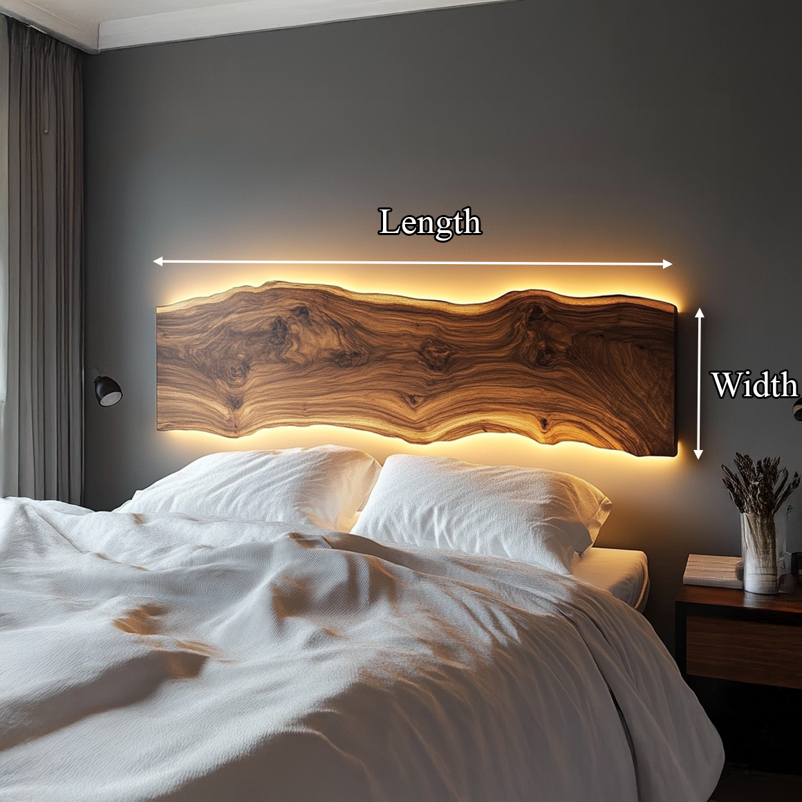 Rustic Modern Live Edge Headboard Bedroom Or Master Room SINLSADH006