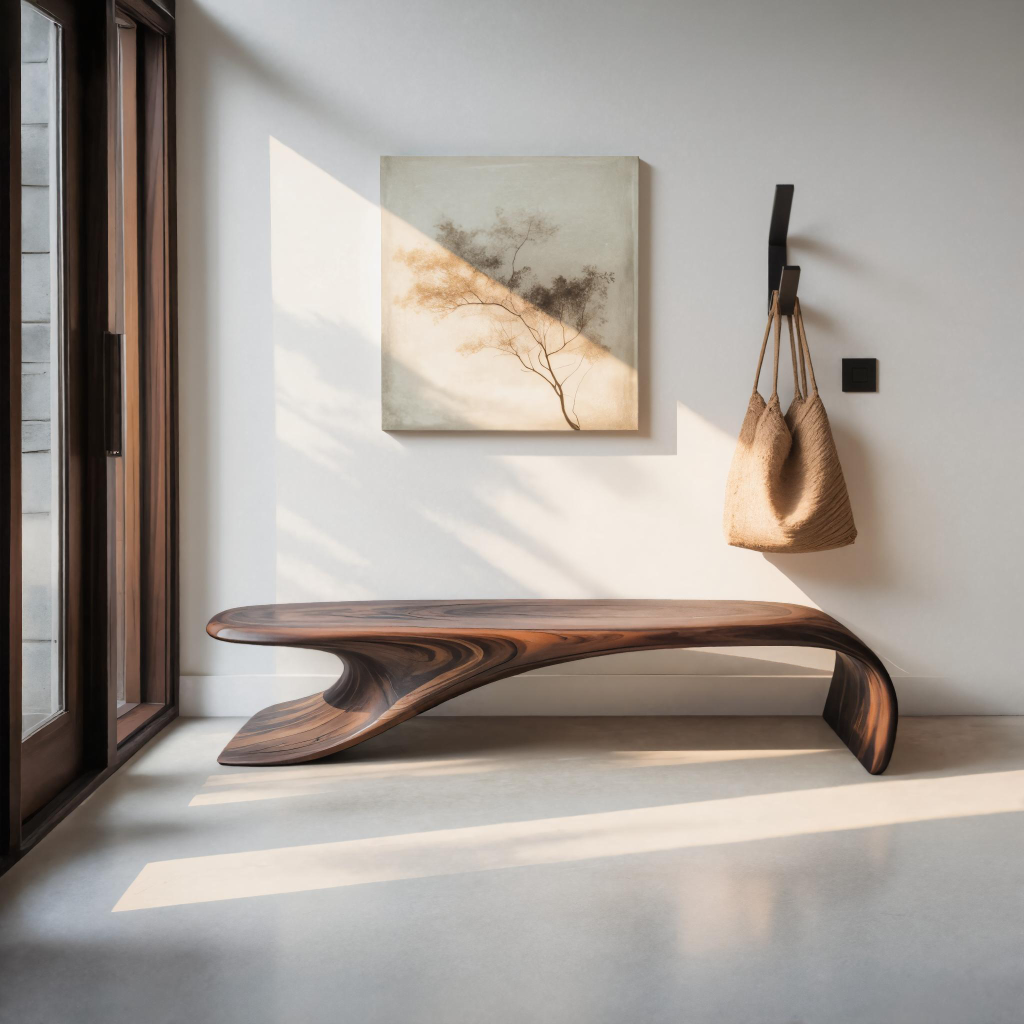 Modern Sculptural Bench With Flowing Curves For Living Room SITHTTCHR038