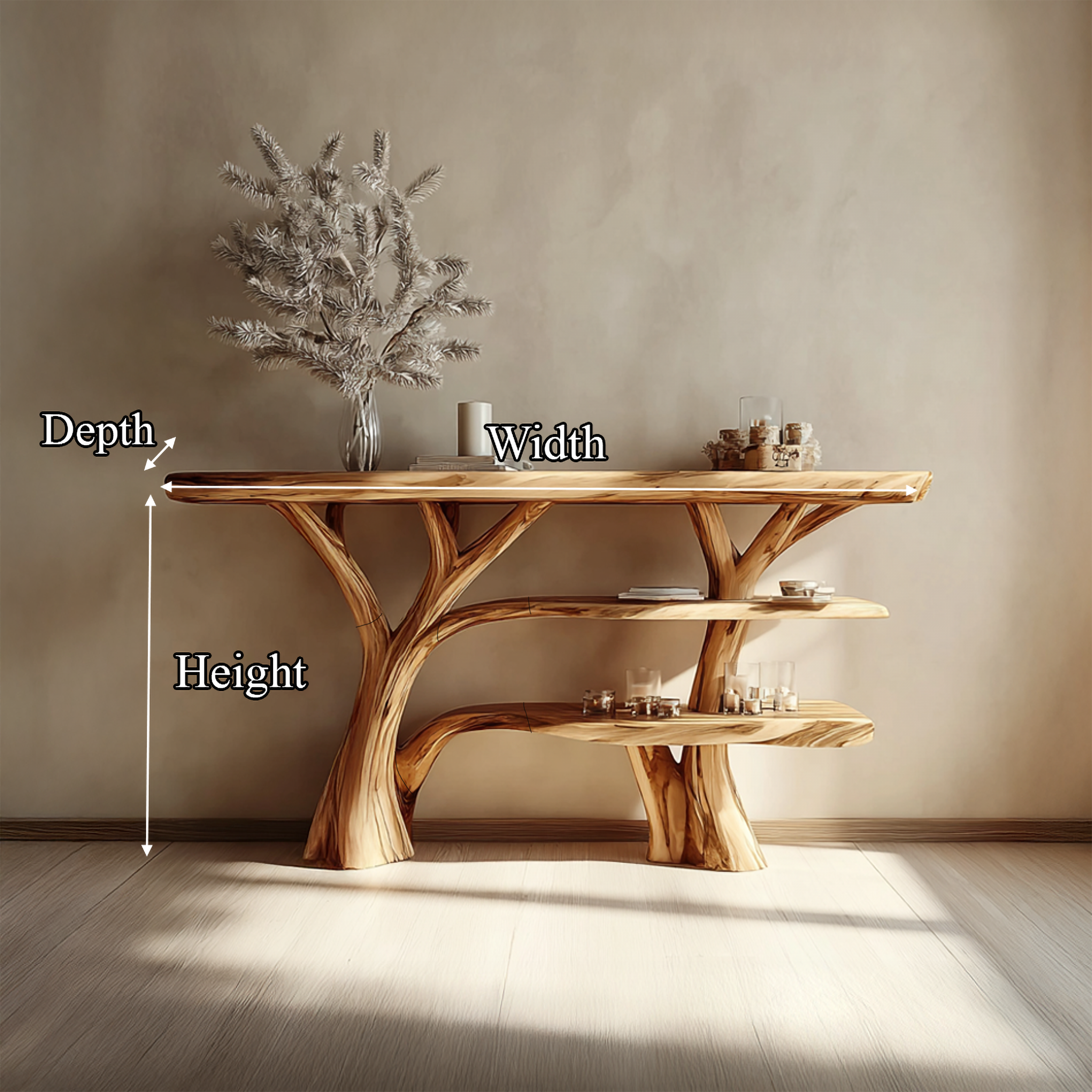 Rustic Tree Console Table Entryway Living Room SINLSACS265