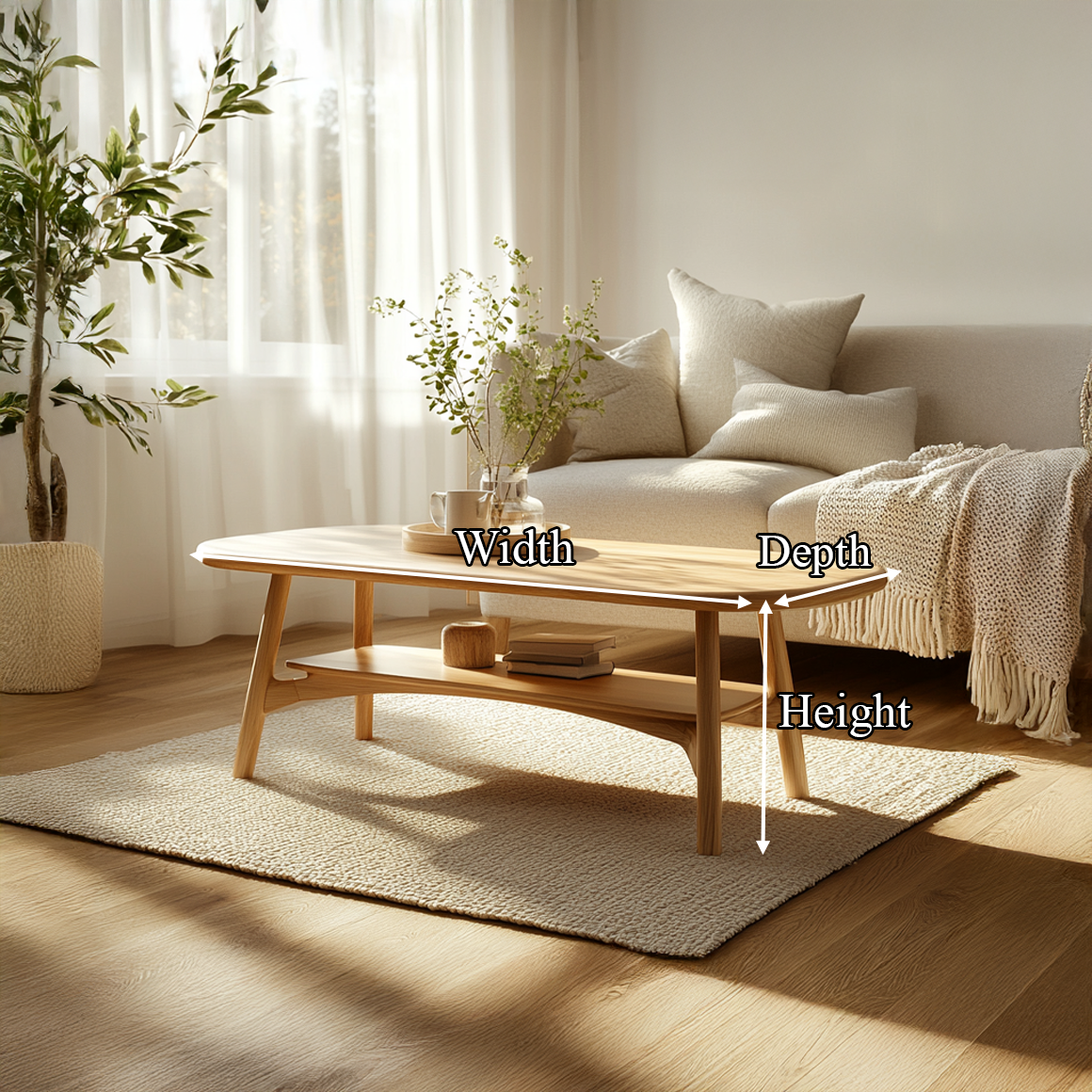 Scandinavian Soft Edge Coffee Table Living Room SINLSACF225