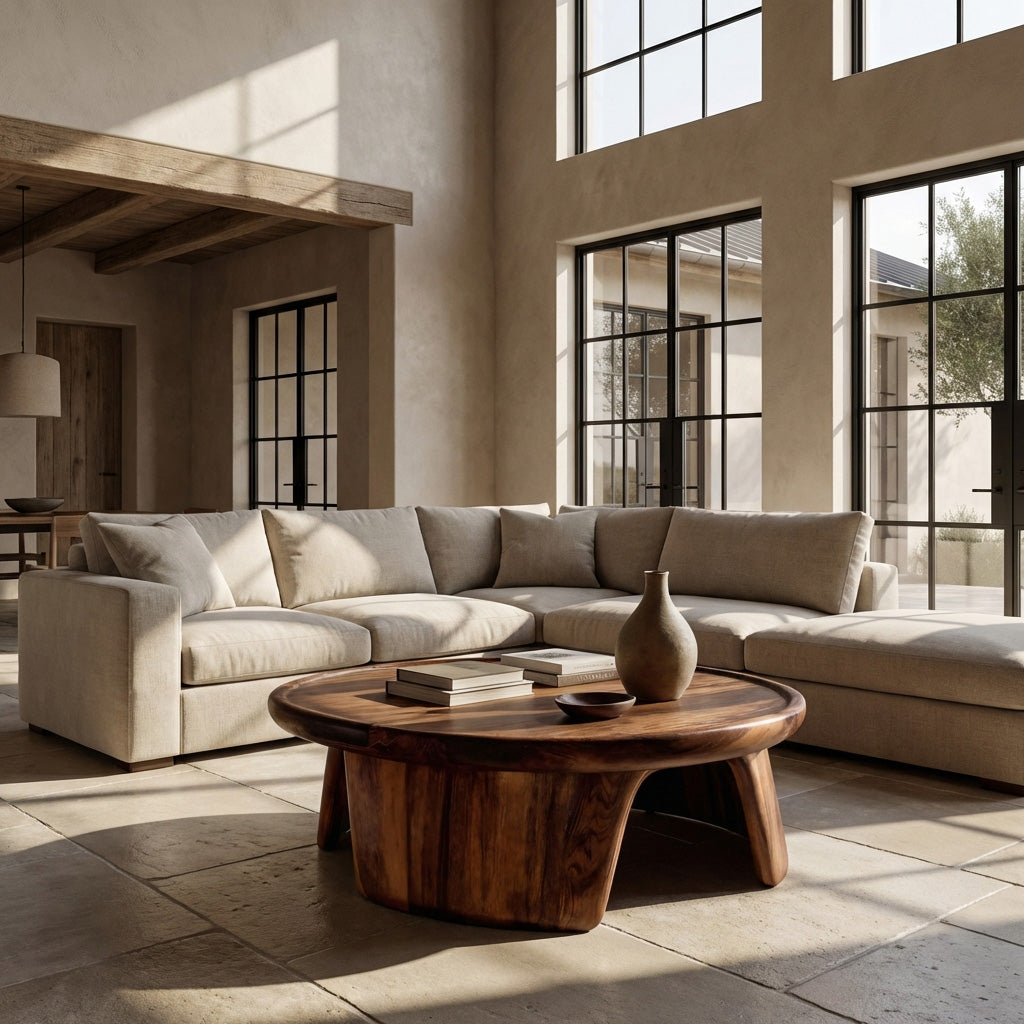 Modern Coffee Table With Three Pedestal Base For Living RTTHHNCF070