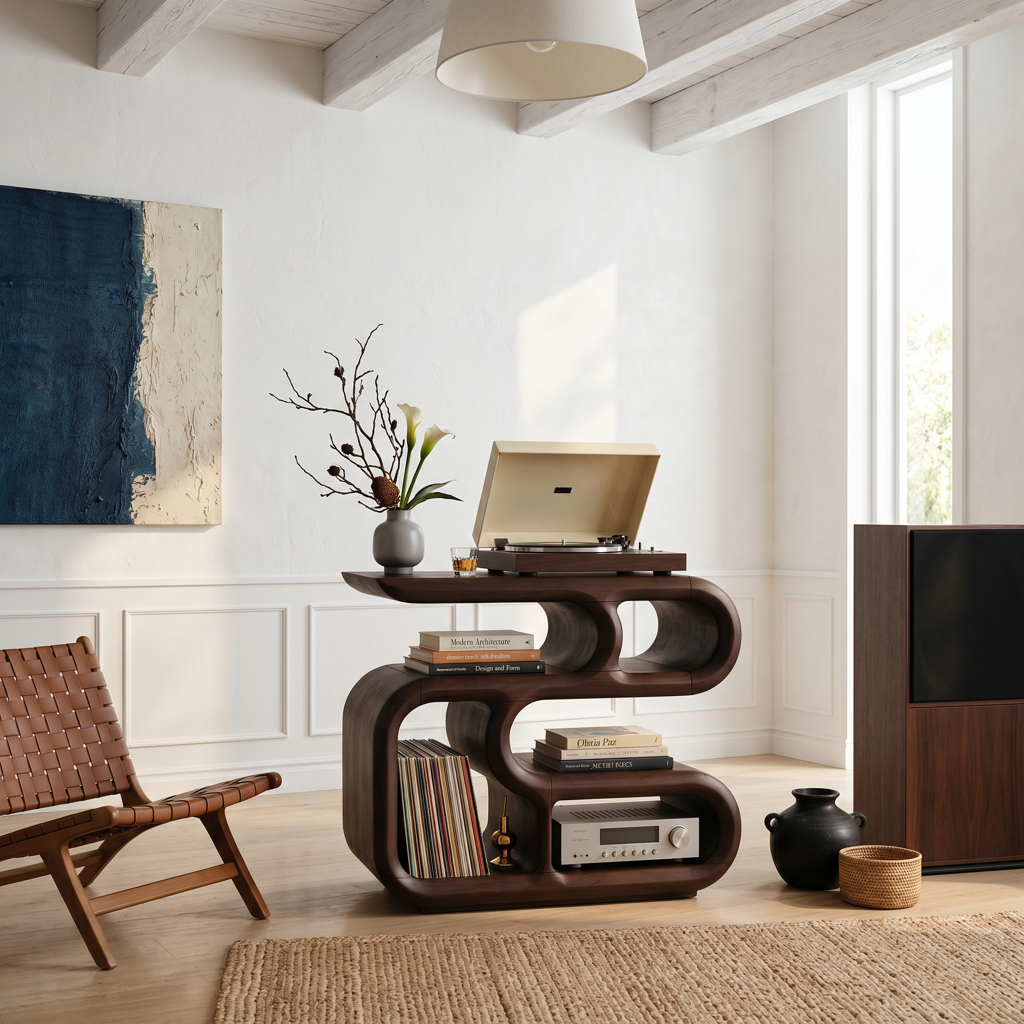 Minimalist Record Player Cabinet For Apartment Living Space SILDTTNRPT032