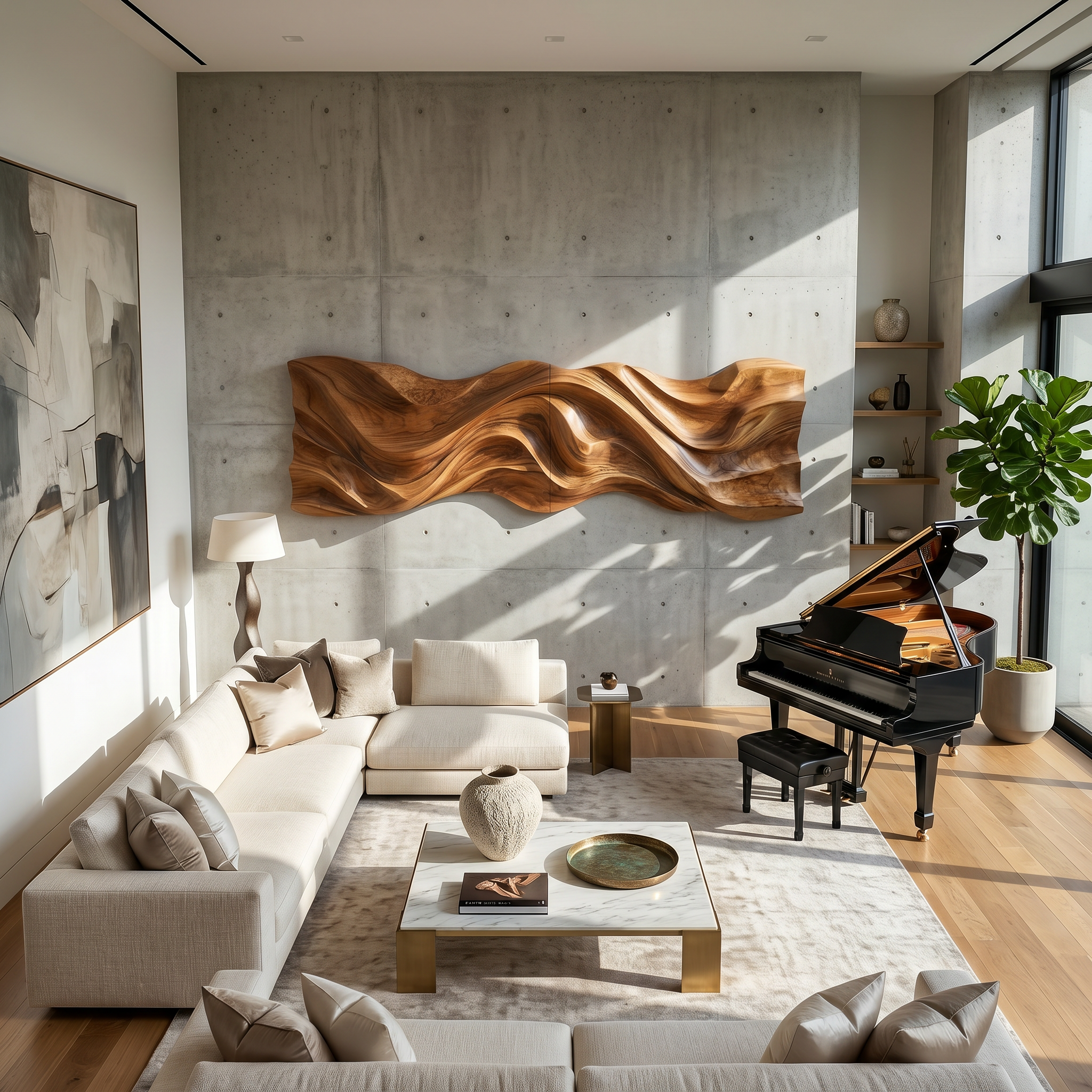 Minimalist Flowing Wood Wall Art For Contemporary Home Decor SILDTTRWA062