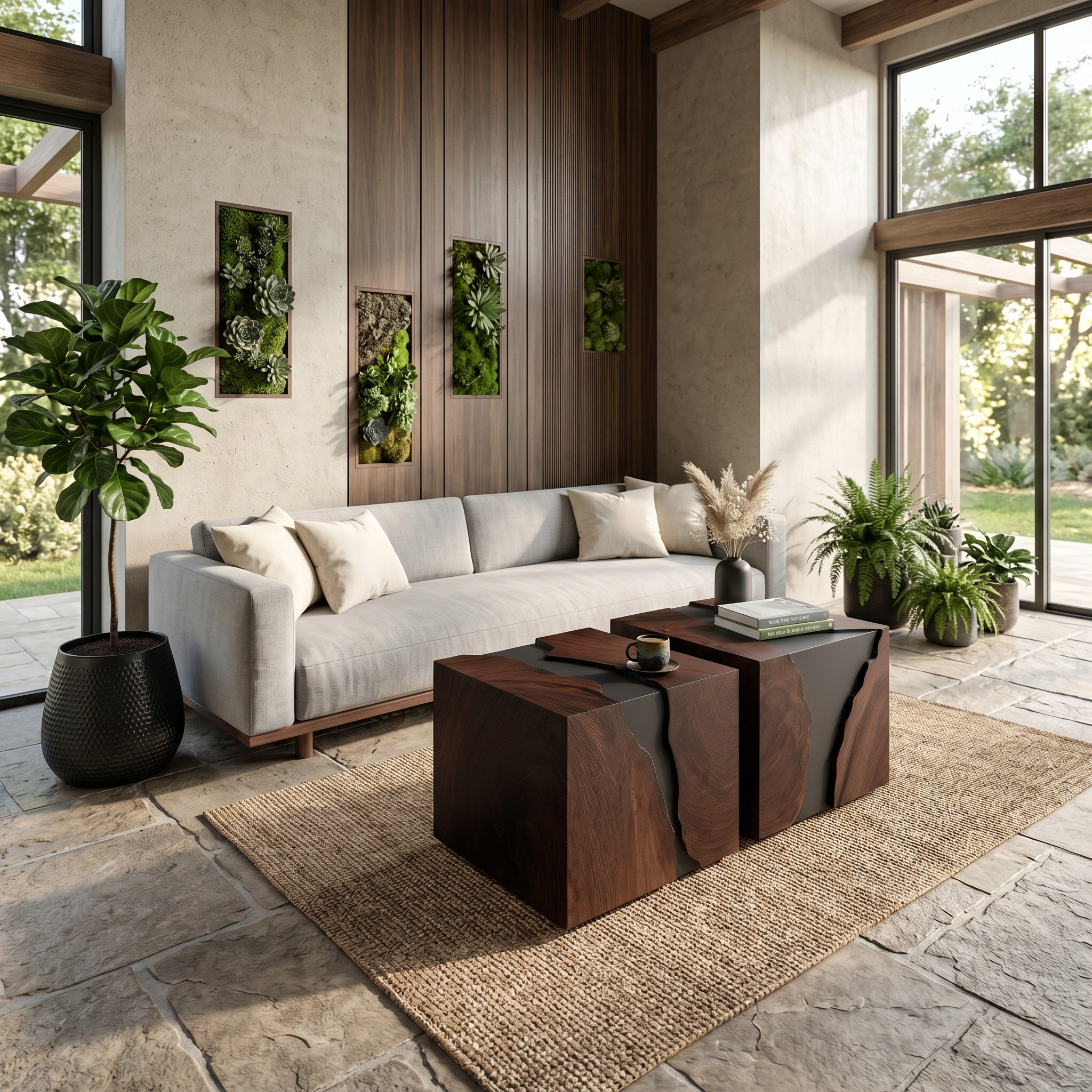 Modern Solid Wood Cube Coffee Table For Furniture Decor SILDTTNCF043