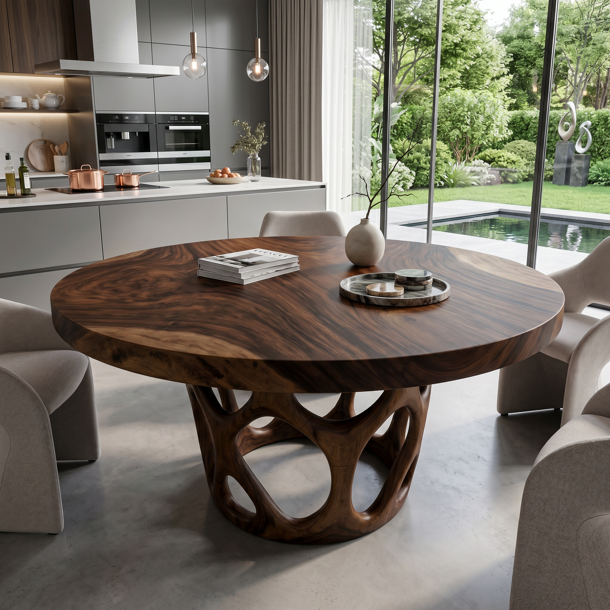 Modern Round Gathering Table For Garden View Room SILDTTRDN061