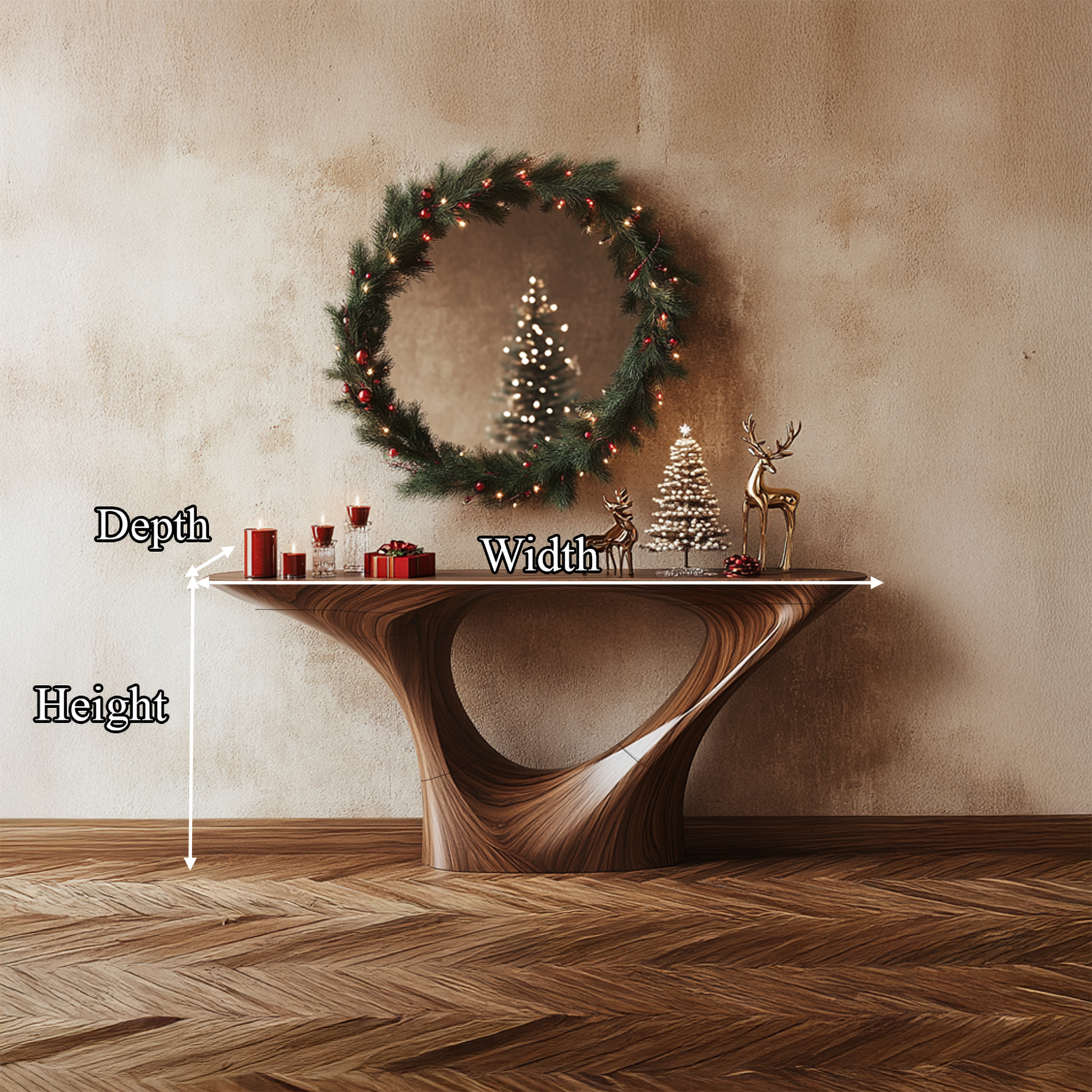 Rustic Console Table Christmas Entryway Display SINLSACS292